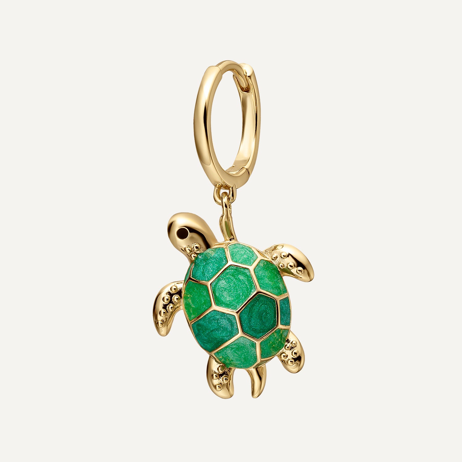 PENDIENTE PIERCING ARO MOSAÏQUE GREEN TORTUGA