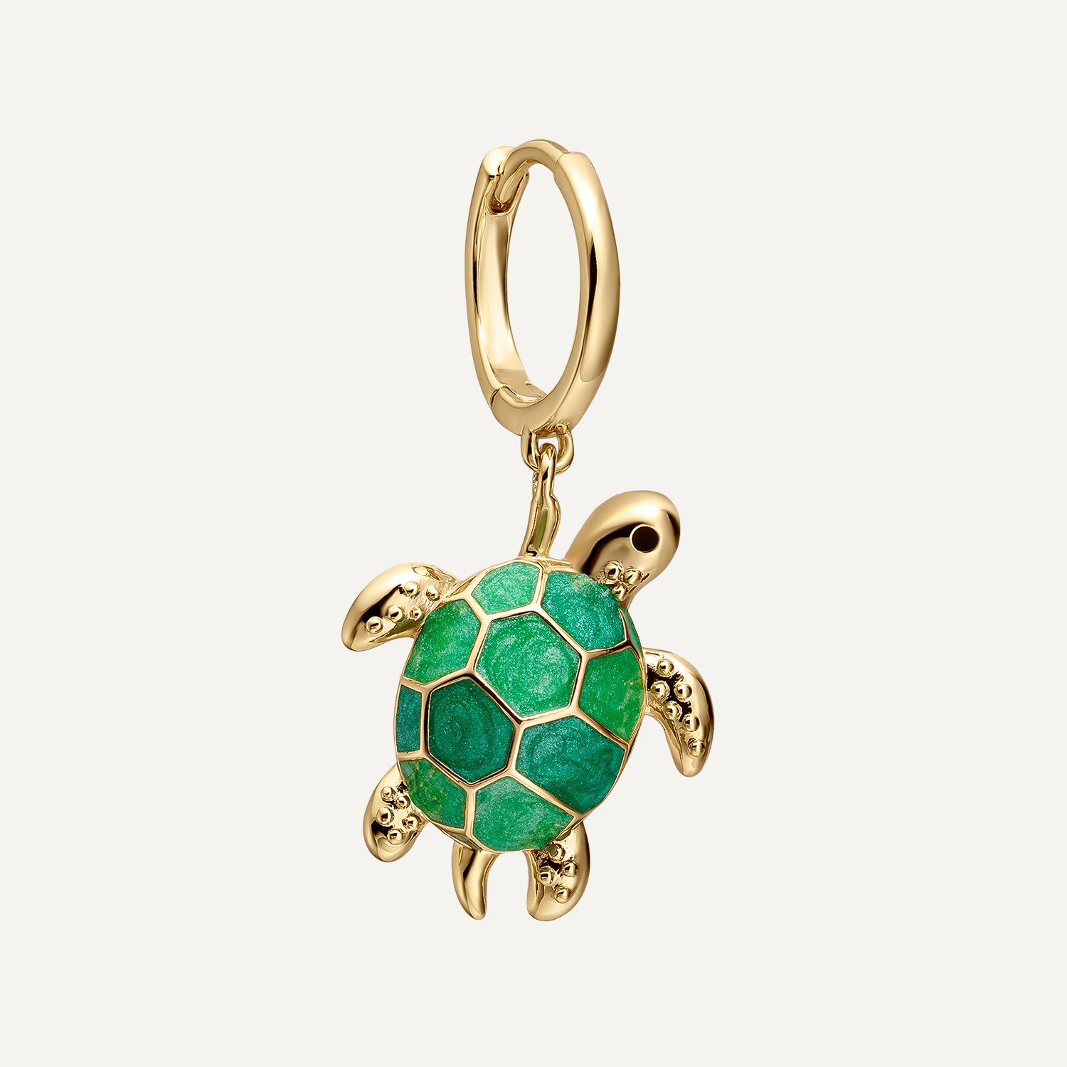PENDIENTE PIERCING ARO MOSAÏQUE GREEN TORTUGA