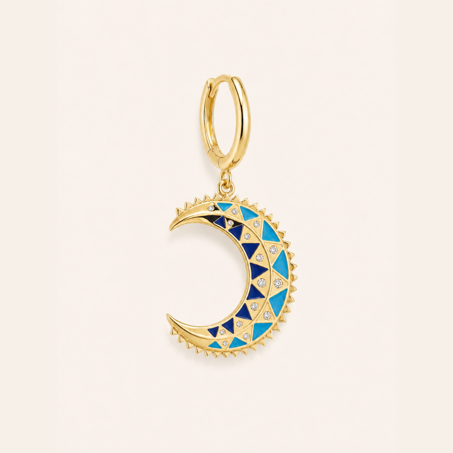 PENDIENTE PIERCING ARO AQUA MOSAÏQUE MOON