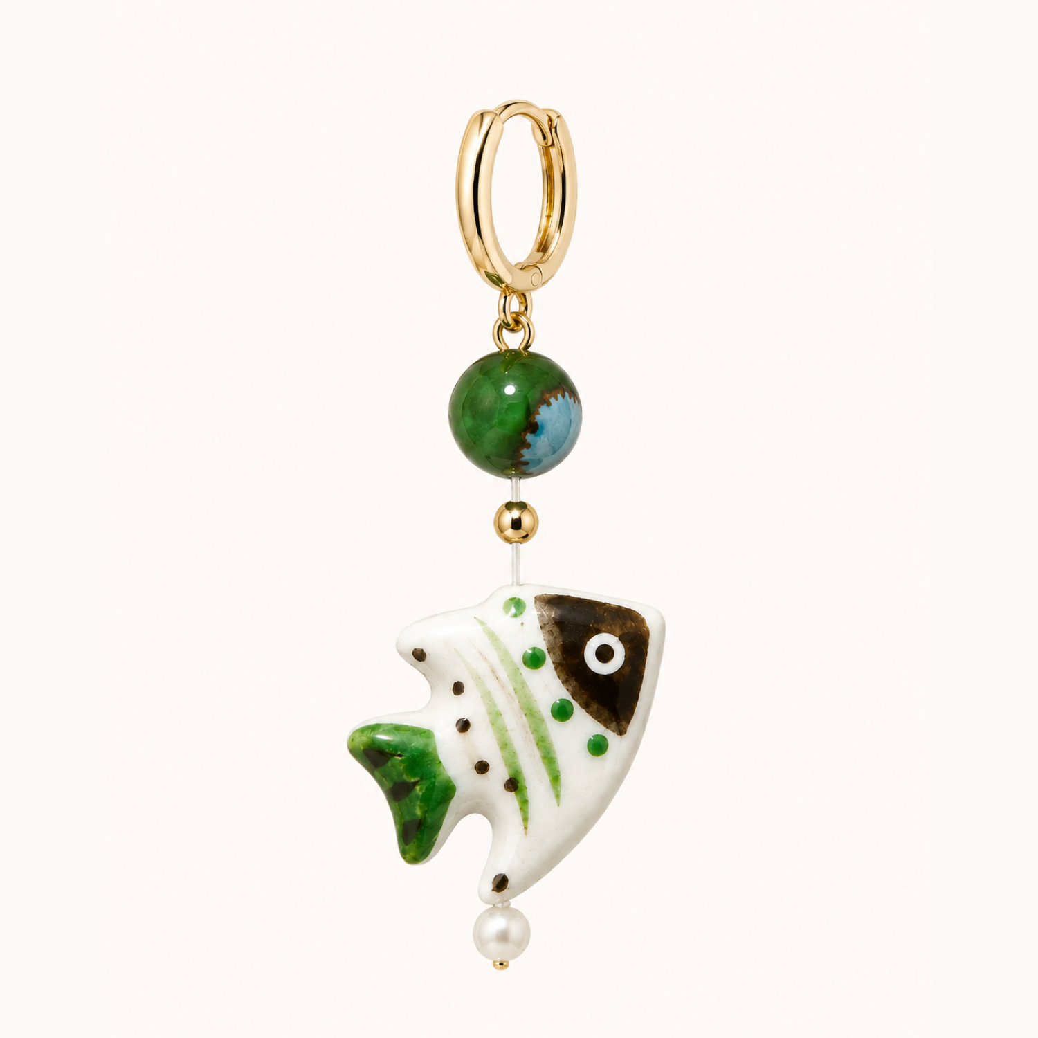 PENDIENTE PIERCING ARO POCELAINE VERT D´EAU