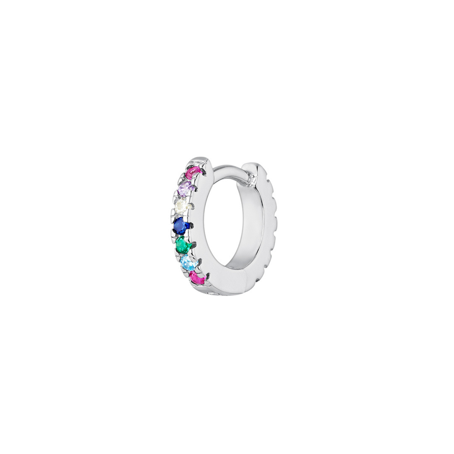 PENDIENTE PIERCING ARO DE PLATA MULTICOLOR SOPHIE