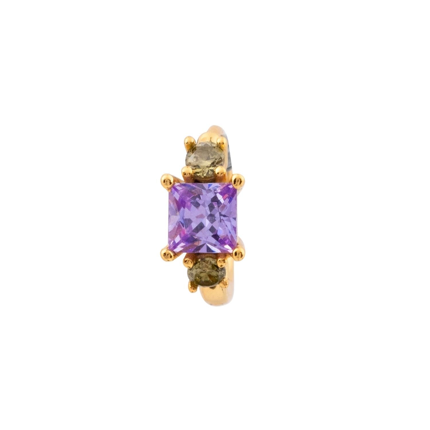 CRÉOLE INDIVIDUELLE OR JAUNE ET MAUVE SCARLETT