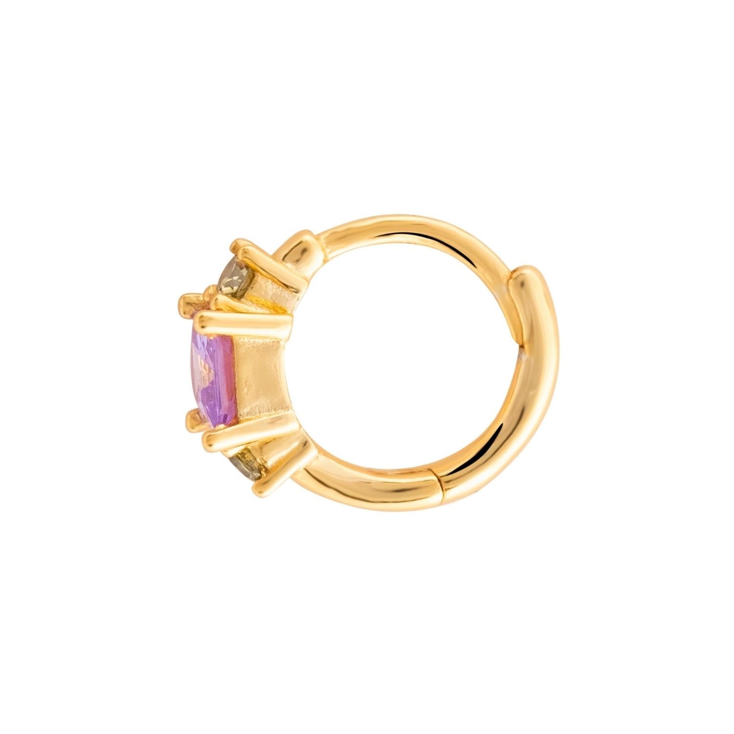 CRÉOLE INDIVIDUELLE OR JAUNE ET MAUVE SCARLETT