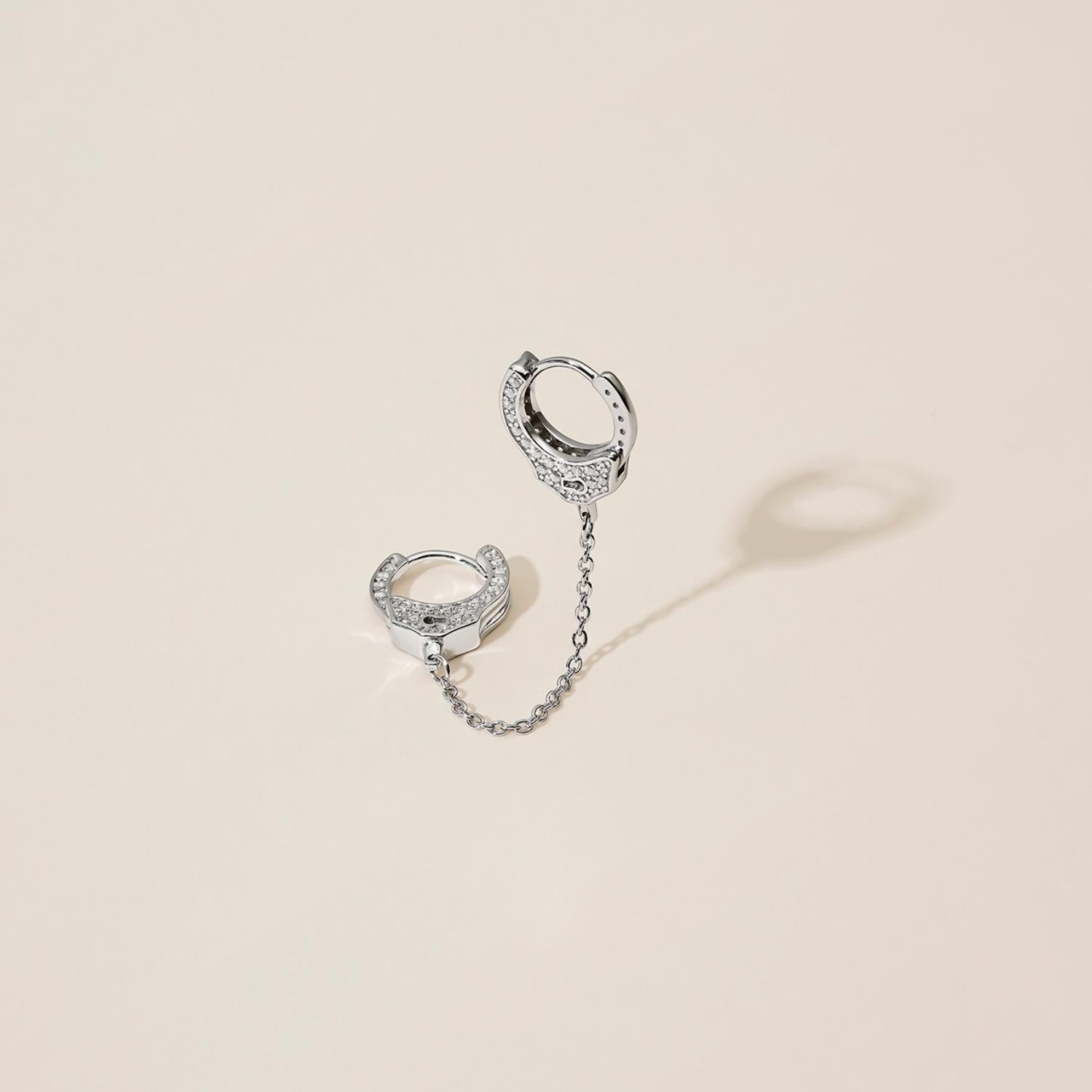 DOUBLE BOUCLE D'OREILLE EN ARGENT ESPOSAS NIGHT VENTURE