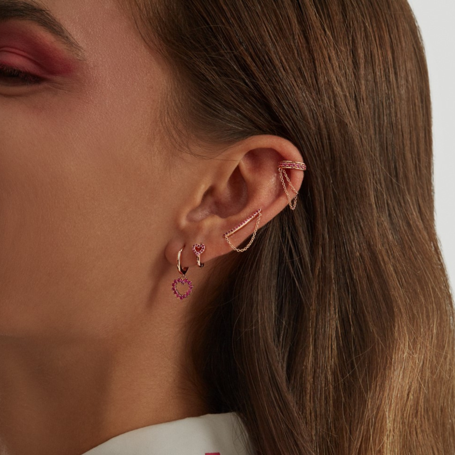 ROSEGOLD CUORE EINZELNER OHRRING