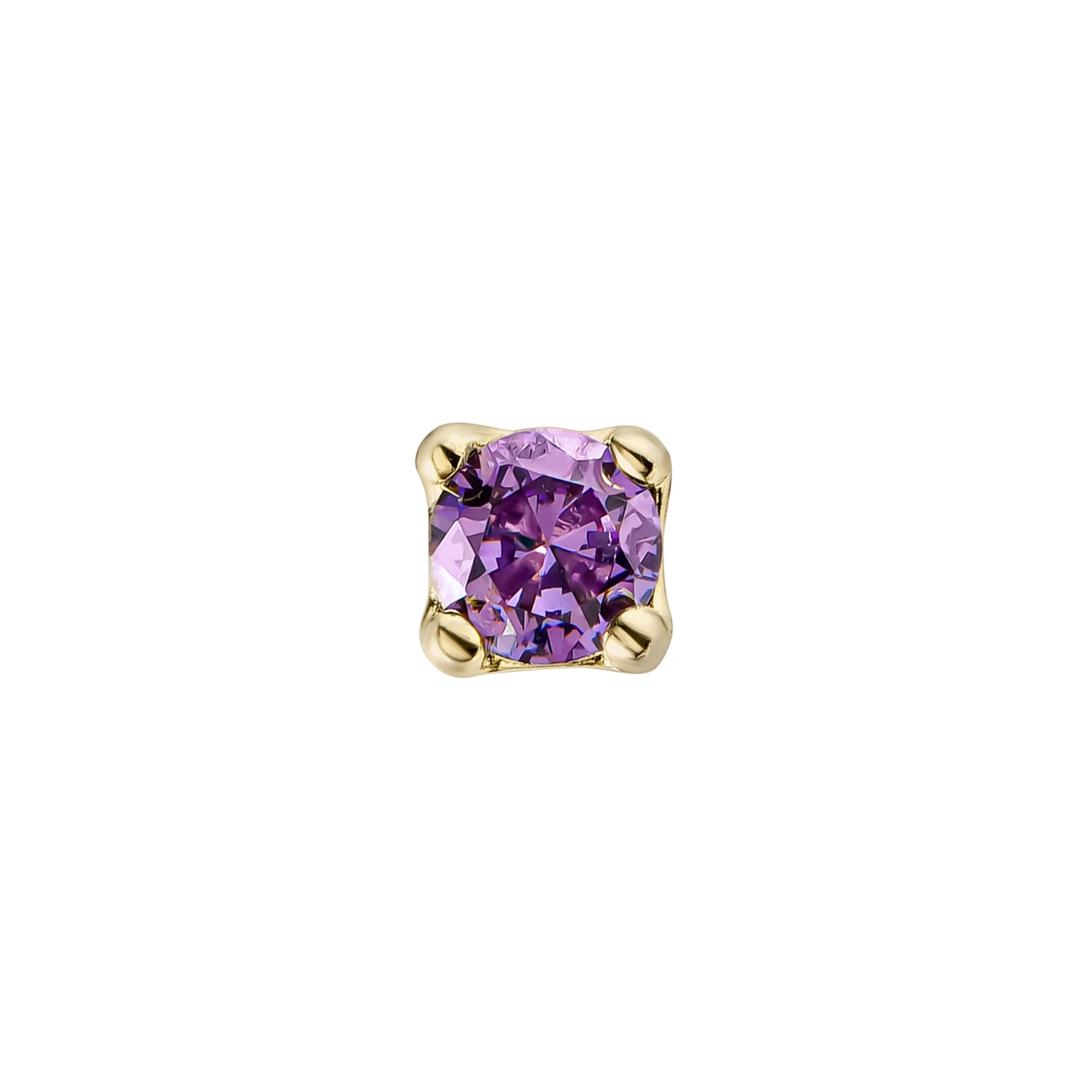 AMETHYST AUS GELBGOLD LUZ EINZELNER OHRRING