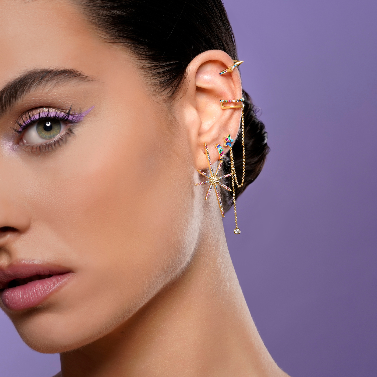 ASHANTI GOLD DOUBLE EARRING