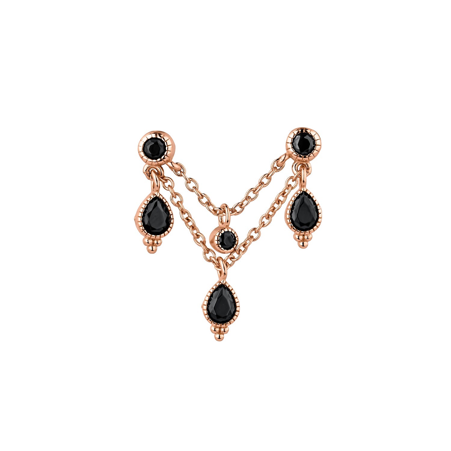 ROSEGOLD CHANDELIER EINZELNER OHRRINGE