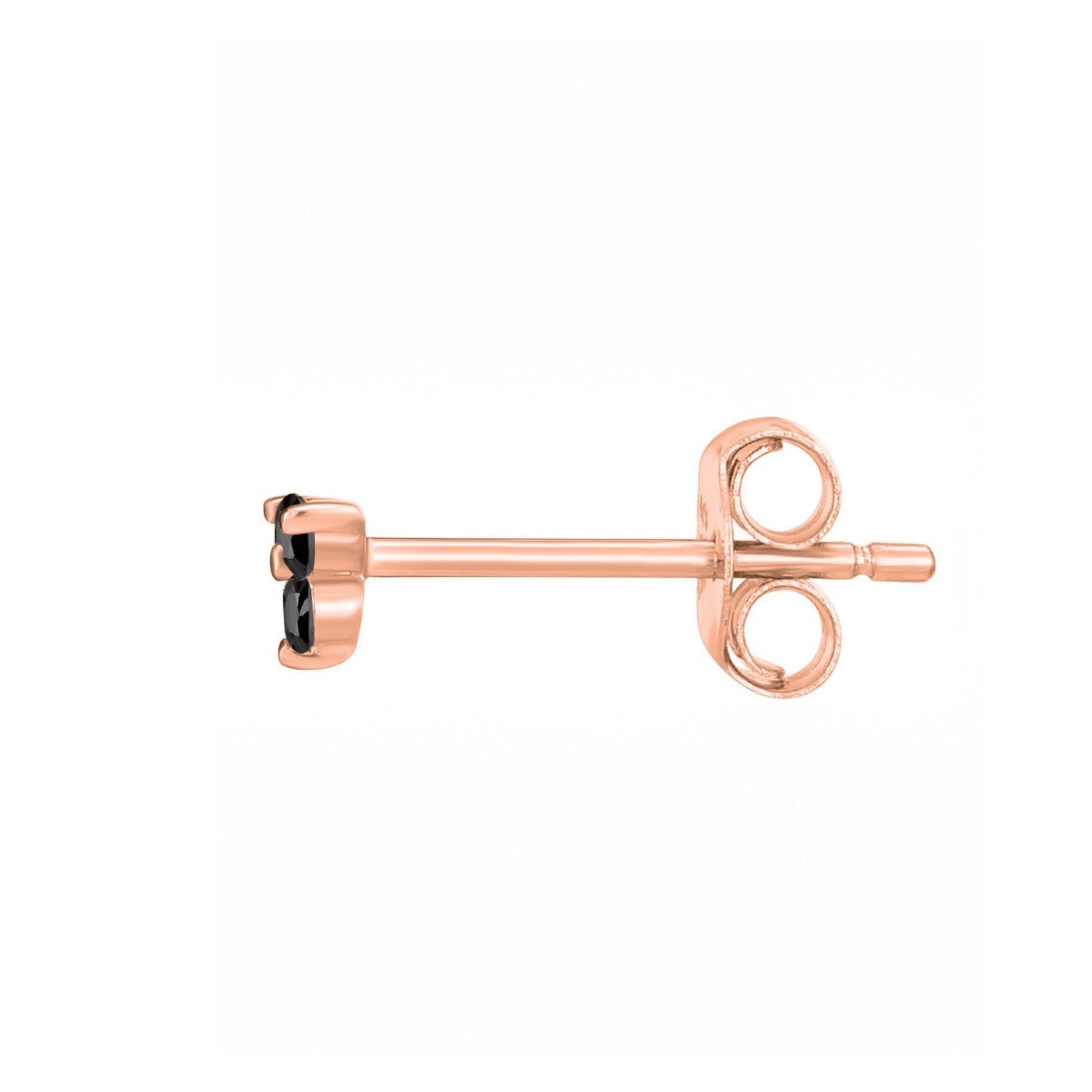 BOUCLE D'OREILLE INDIVIDUELLE OR ROSE ET NOIR PRINCESSE