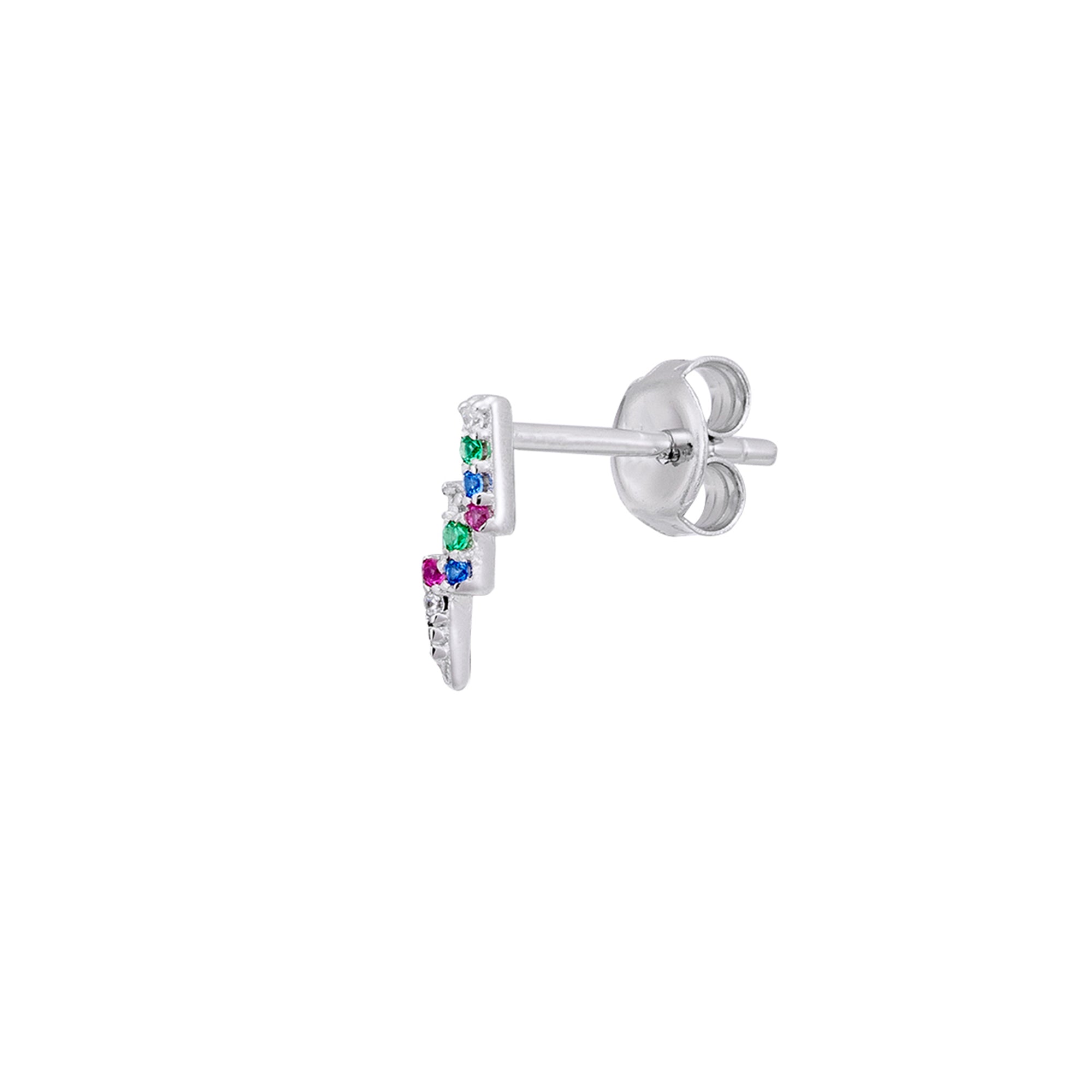 BOUCLE D'OREILLE INDIVIDUELLE EN ARGENT MULTICOLOR RAYO