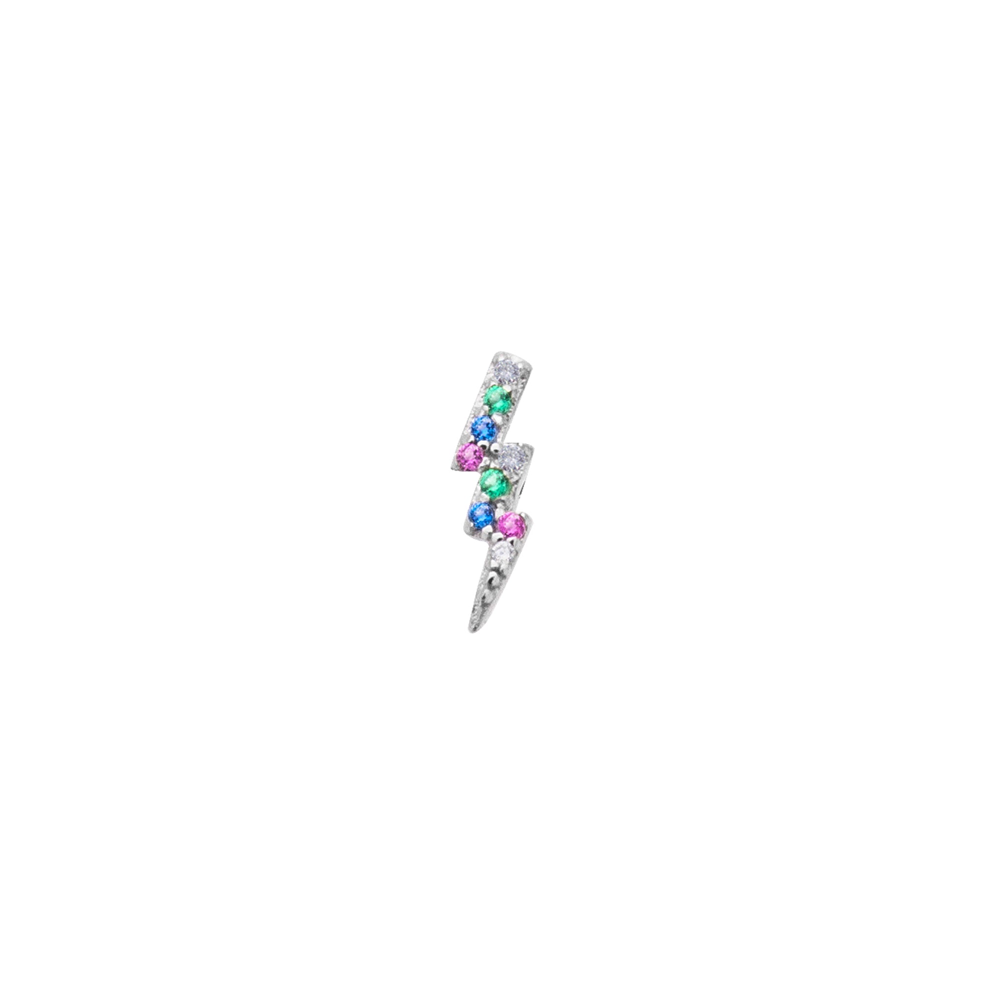 BOUCLE D'OREILLE INDIVIDUELLE EN ARGENT MULTICOLOR RAYO