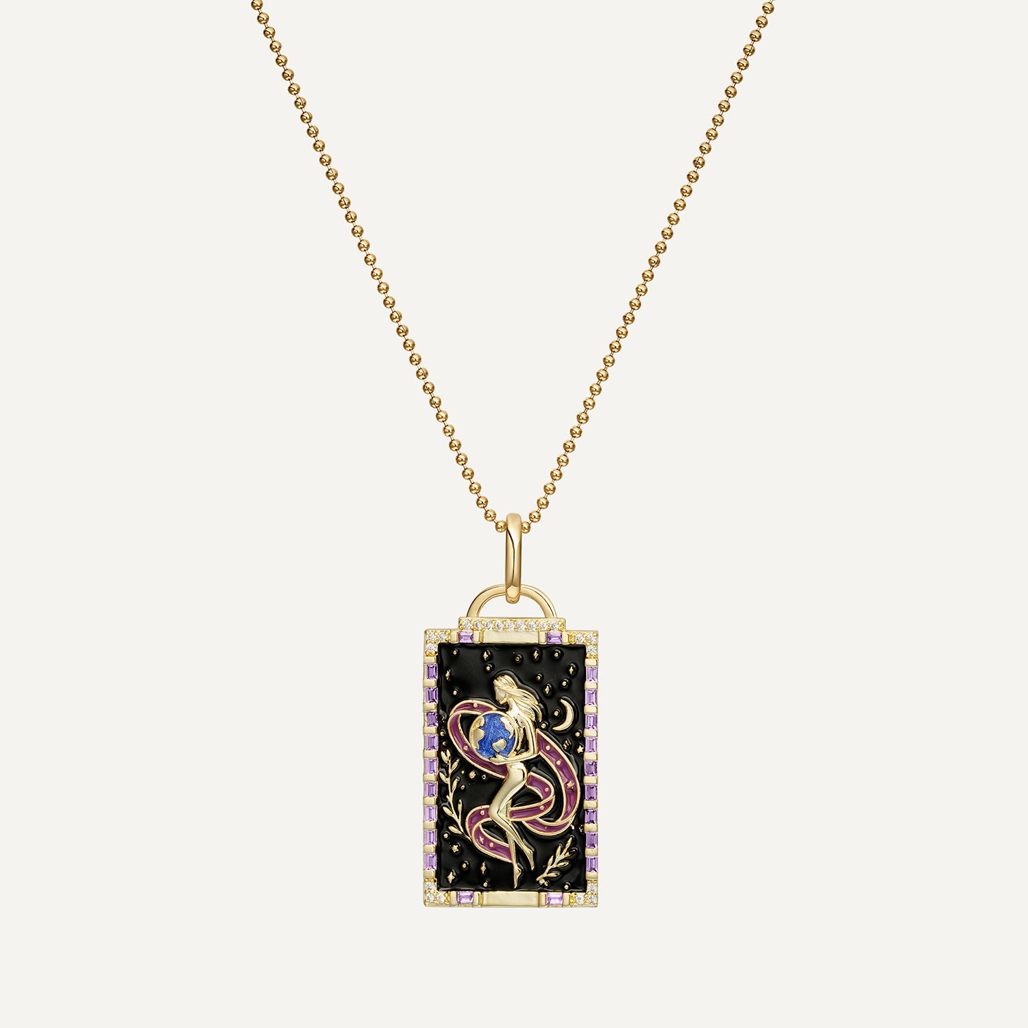 COLGANTE CARTA TAROT EL MUNDO