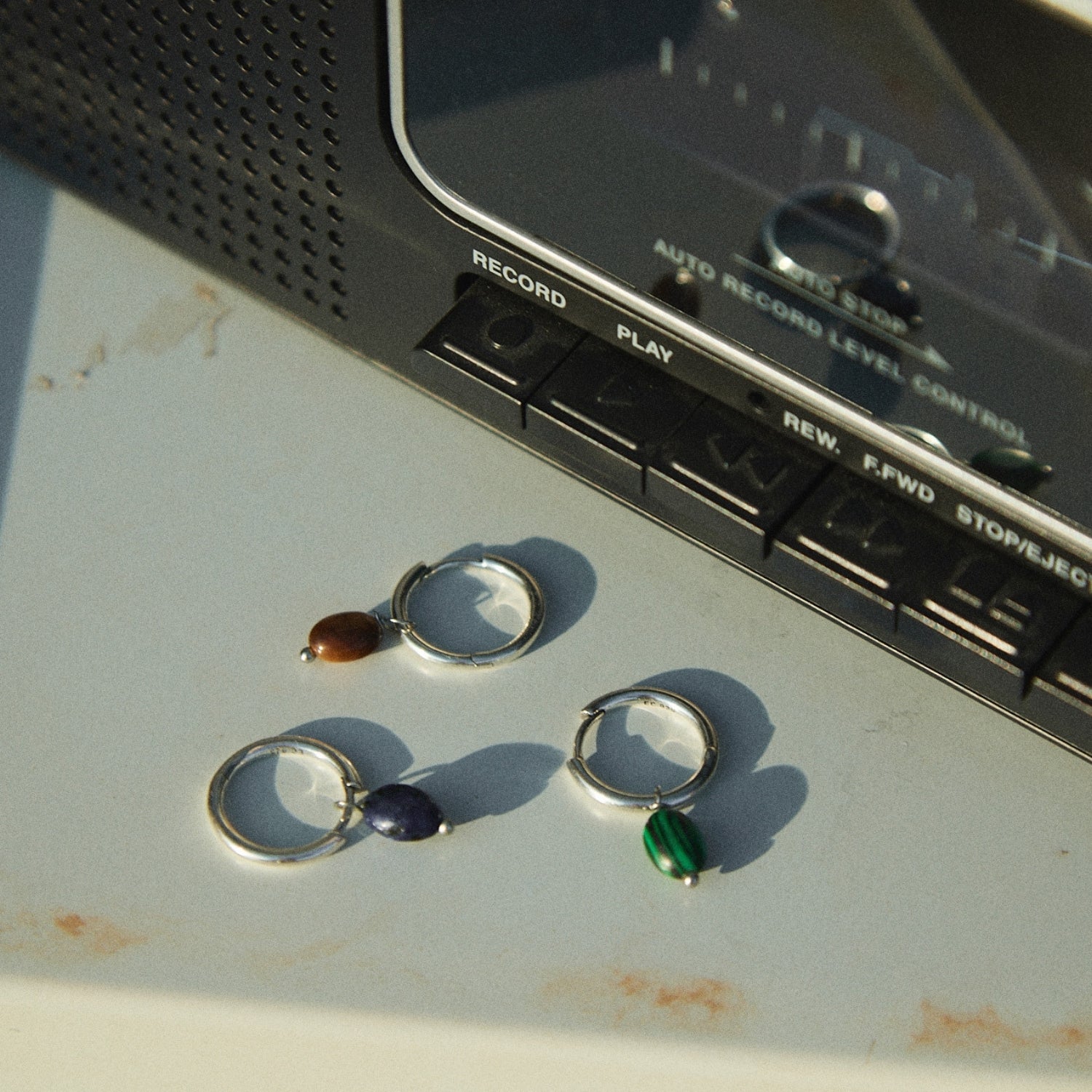 BAROCKER LAPISLAZULI CREOLEN-PIERCING-OHRRING
