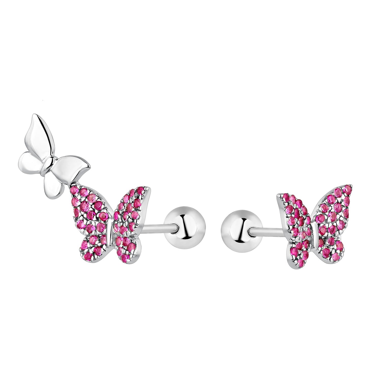 BUTTERFLIES SILVER EARRINGS
