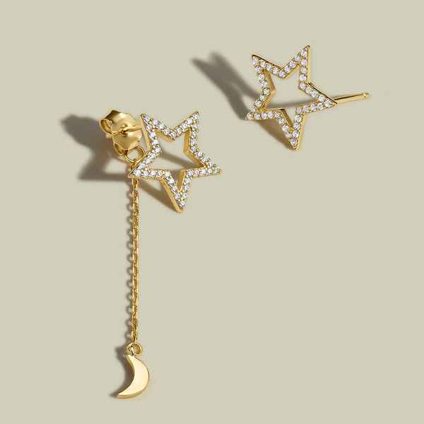 ASIMMETRIC EARRINGS DAZZLING STARS