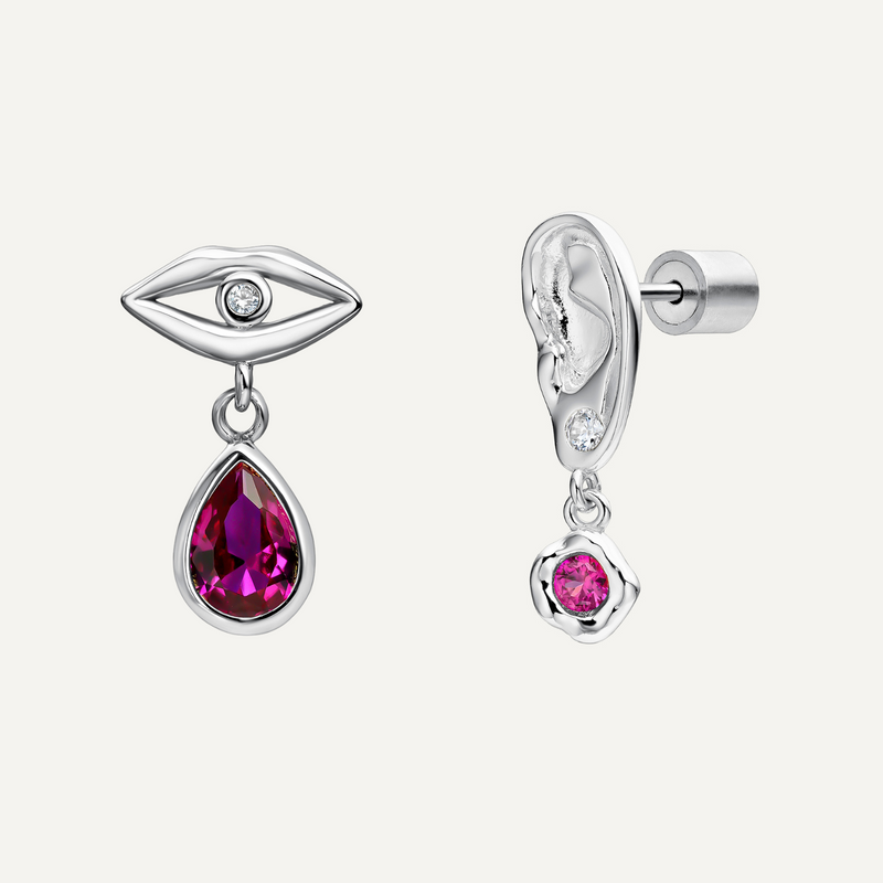 ASYMMETRICAL SILVER EARRINGS FROM BOUCHE À OREILLE