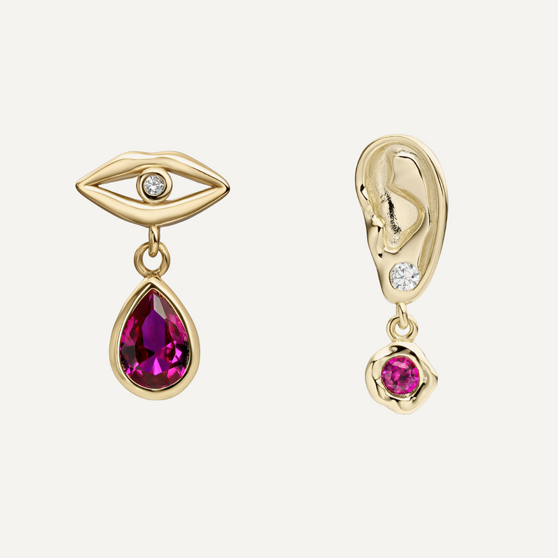 ASYMMETRISCHE OHRRINGE AUS GOLD VON BOUCHE À OREILLE