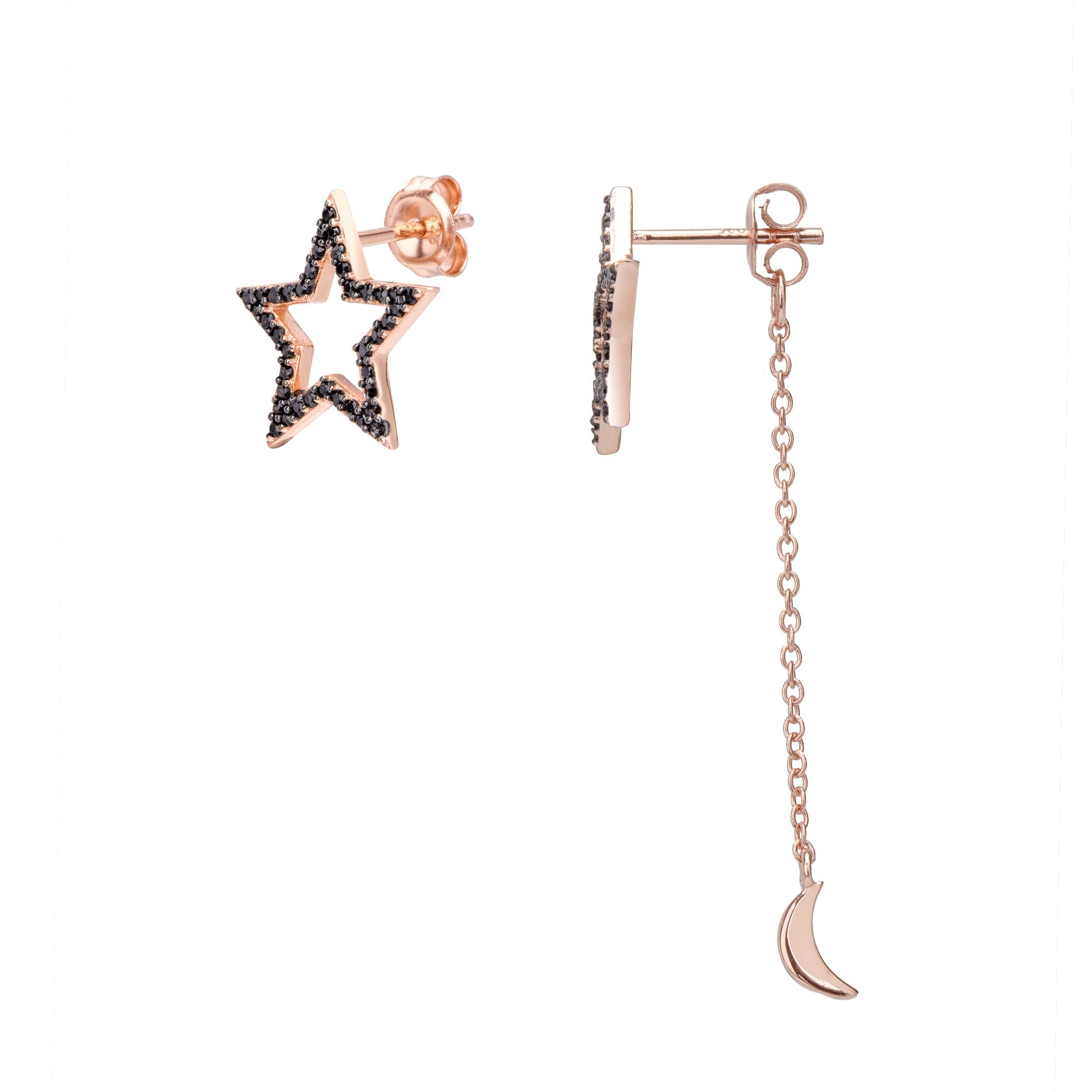 DAZZLING STARS ROSE GOLD EARRINGS