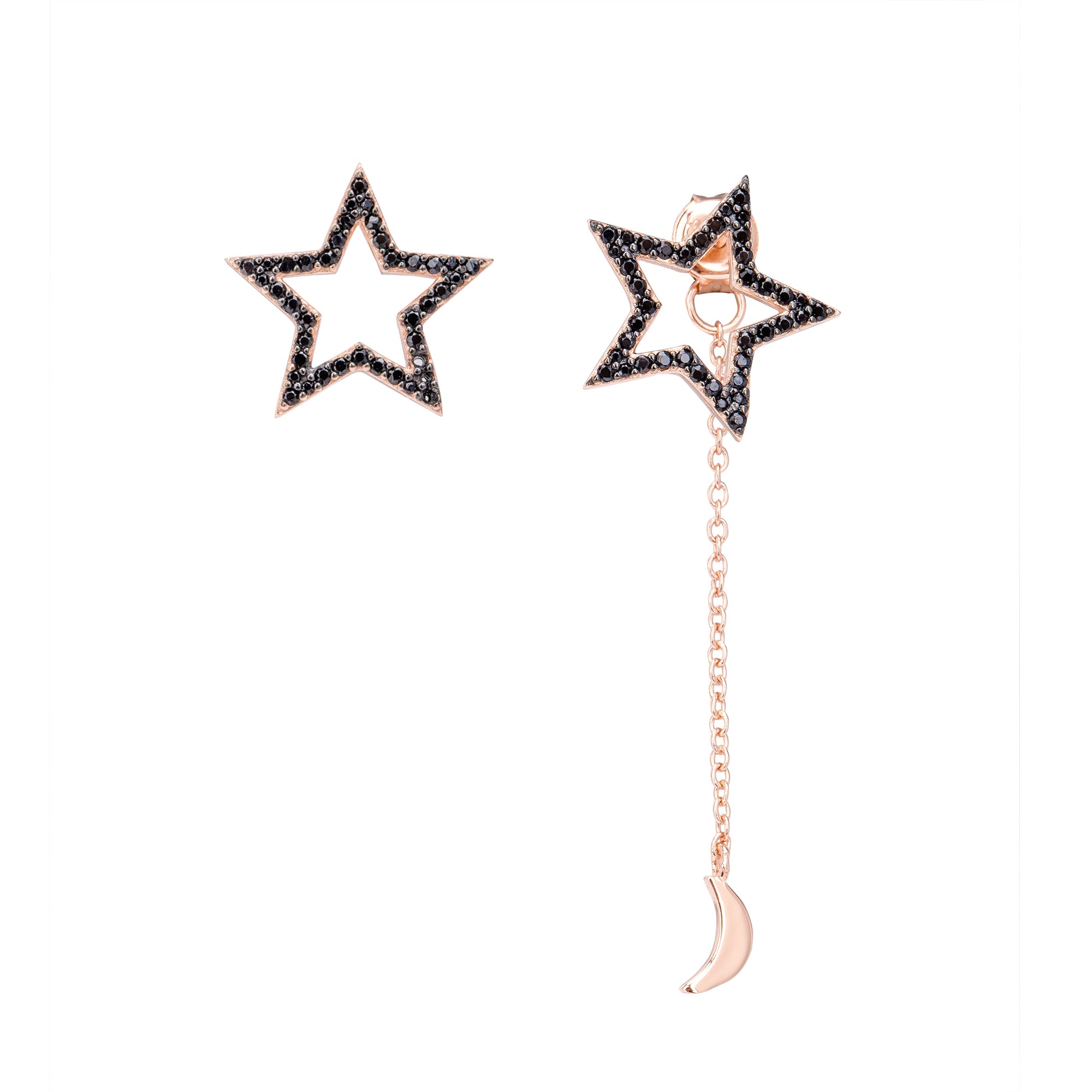 DAZZLING STARS ROSE GOLD EARRINGS
