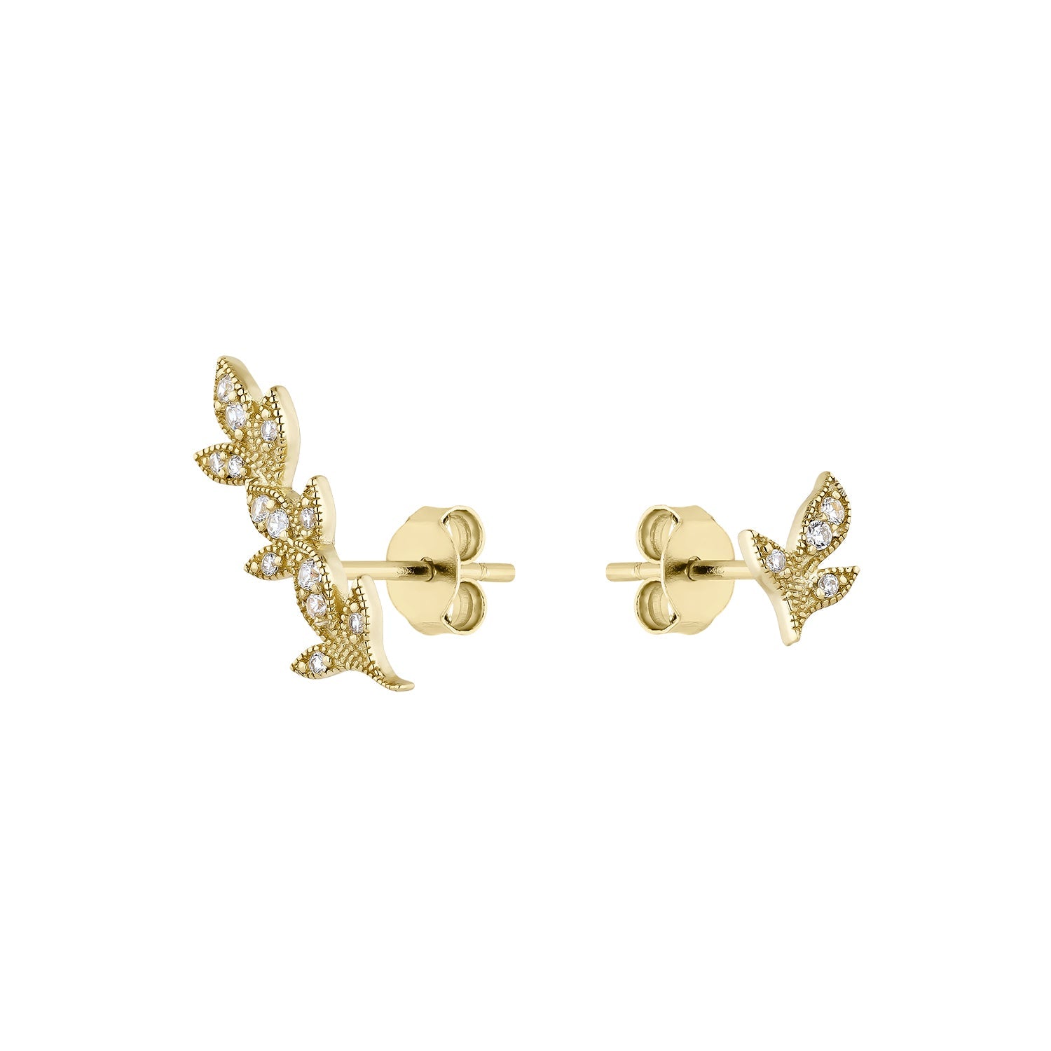 GOLDEN LEAVES SILVER EARRINGS