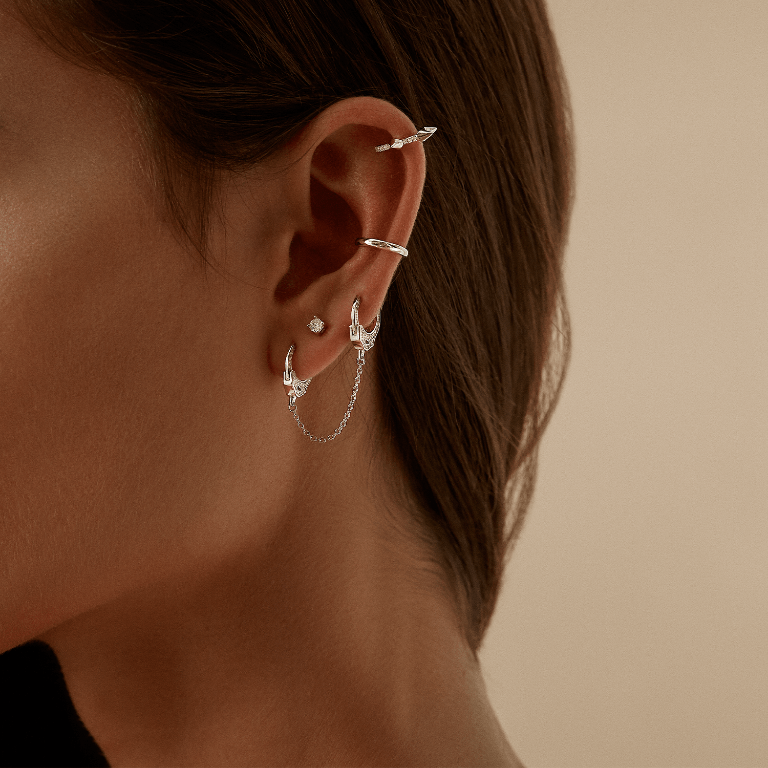 ESPOSAS DOBLES DE PLATA NIGHT VENTURE - Earcandy Jewelry