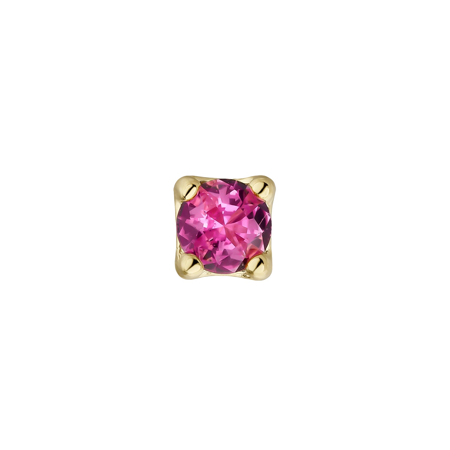 ORECCHINO PIERCING IN ORO GIALLO CHIARO CON CORINDONE