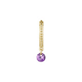 PENDIENTE PIERCING ARO ORO AMARILLO LILA CHIC-W