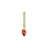 CHIC GARNET YELLOW GOLD SINGLE EARRING