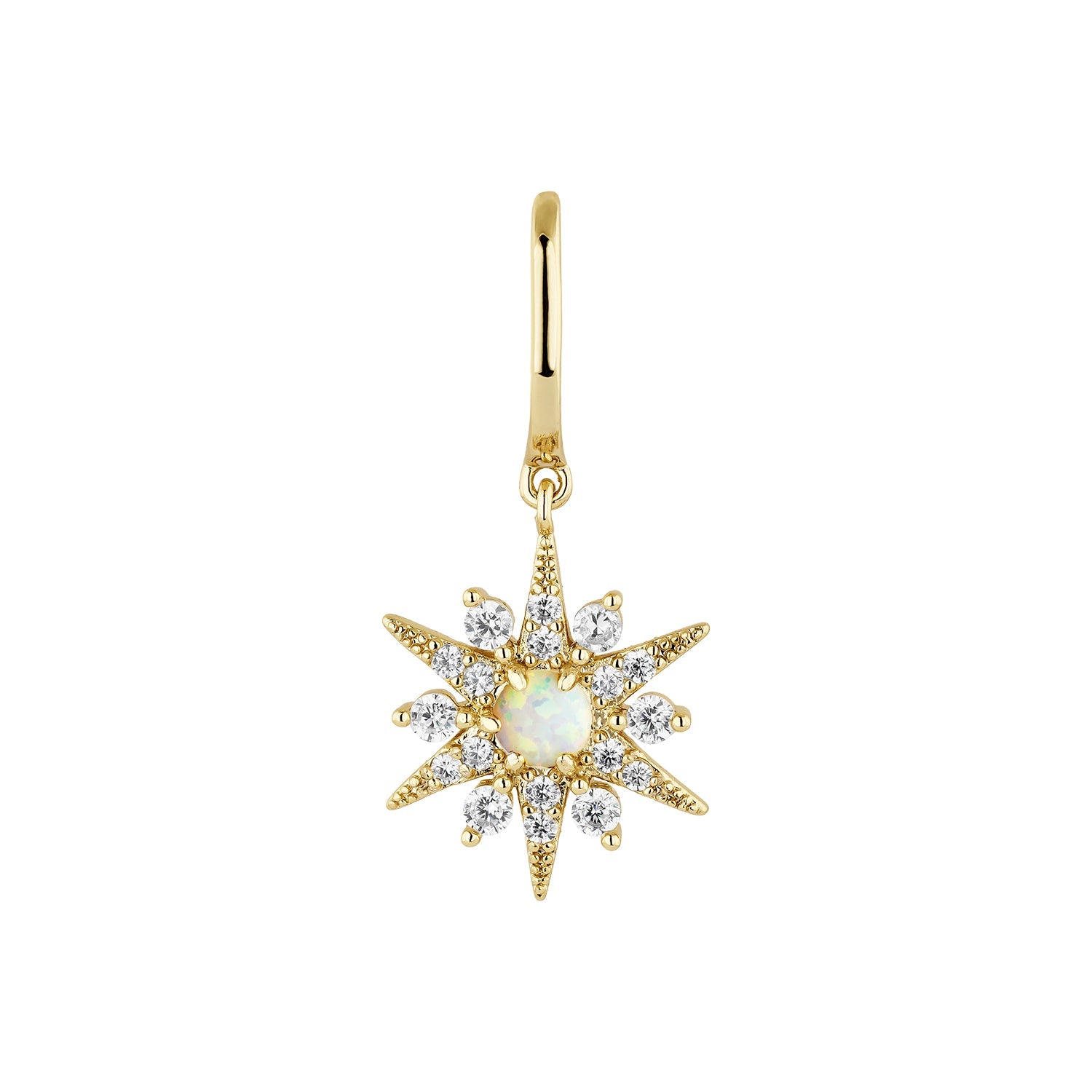 ORECCHINO PIERCING A CERCHIO CON STELLA OPALE
