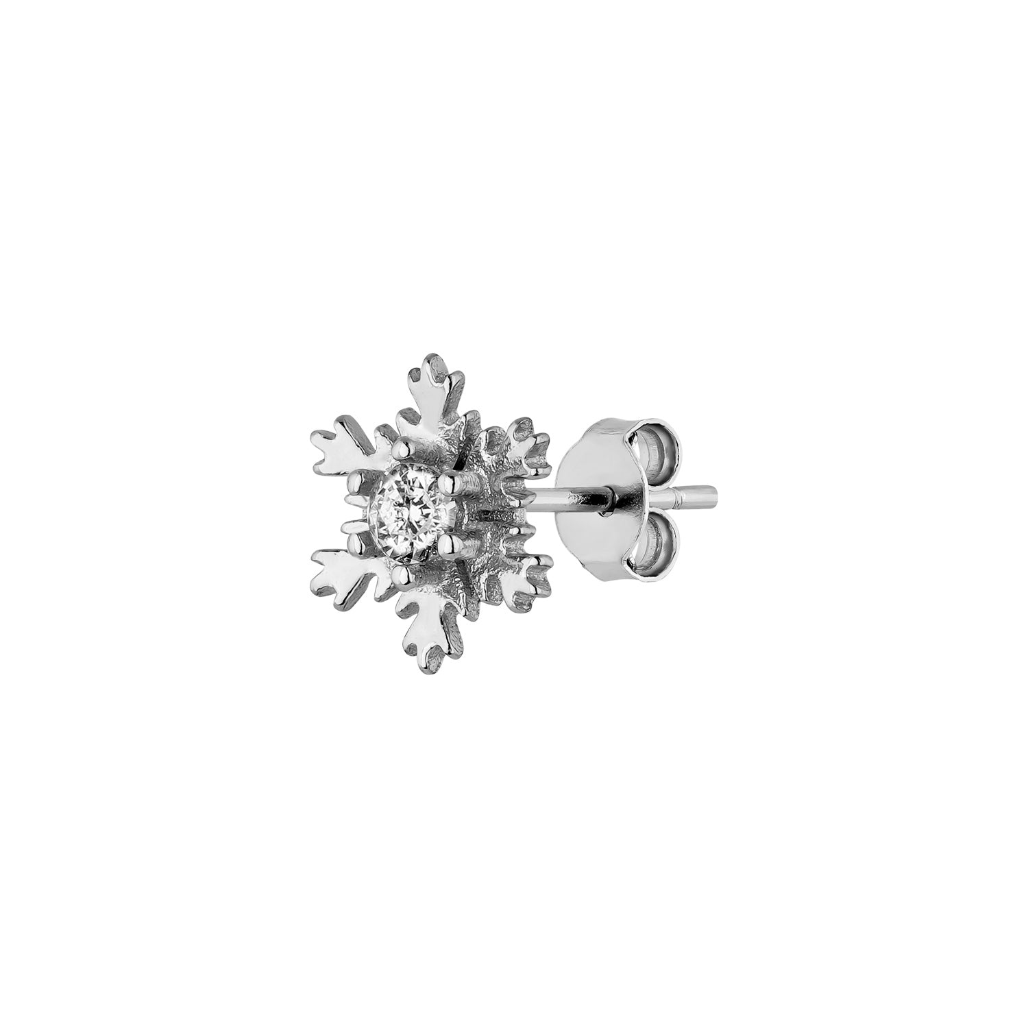 PENDIENTE PIERCING DE PLATA COPO DE NIEVE