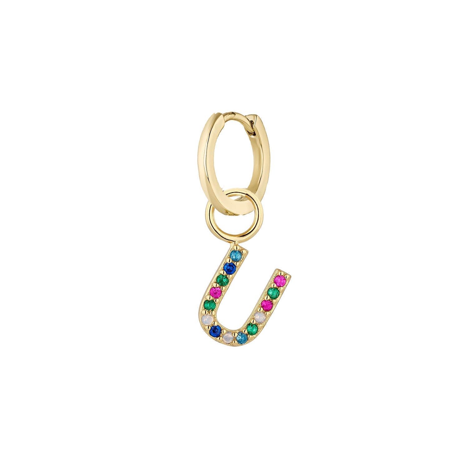ORECCHINO PIERCING A CERCHIO ALFABETO ORO
