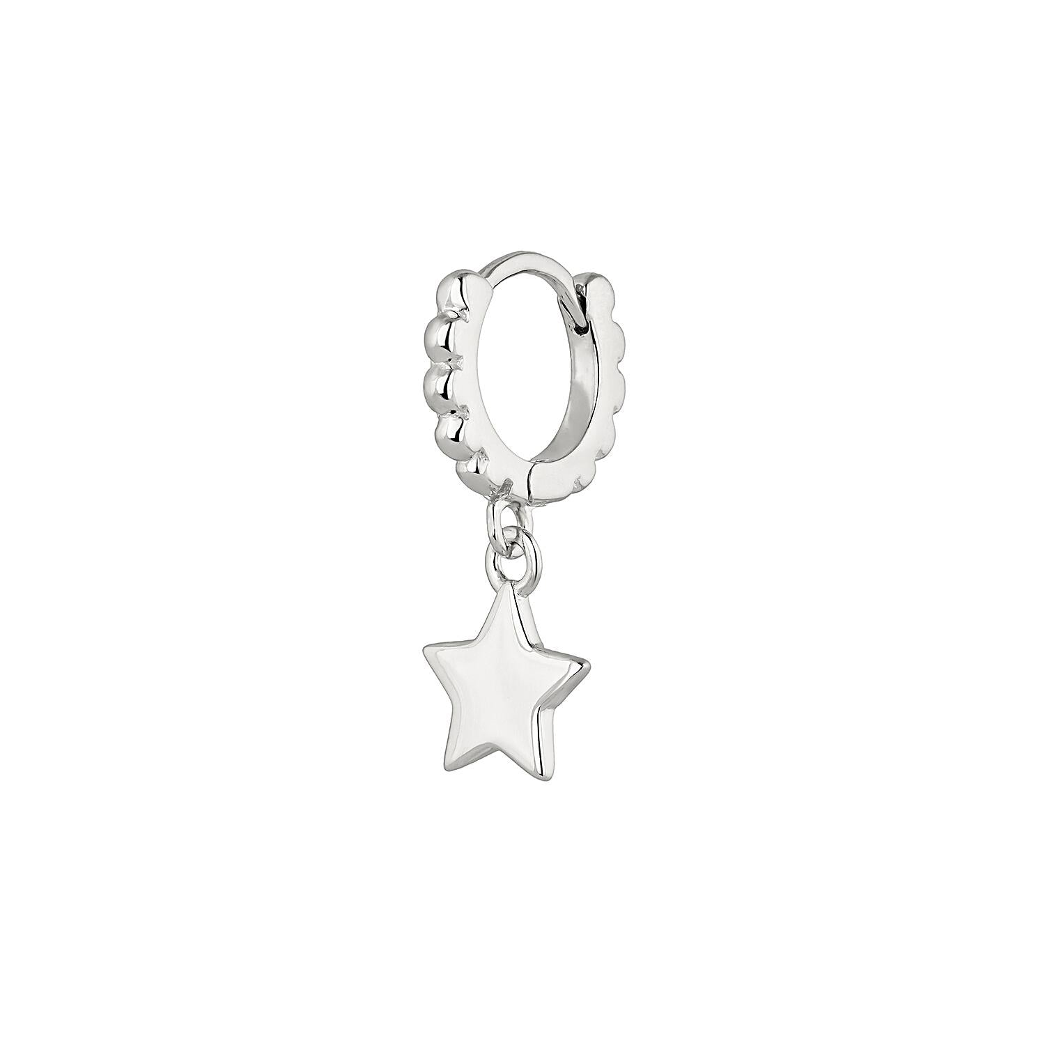 ORECCHINO PIERCING A CERCHIO CON STELLA IN ARGENTO