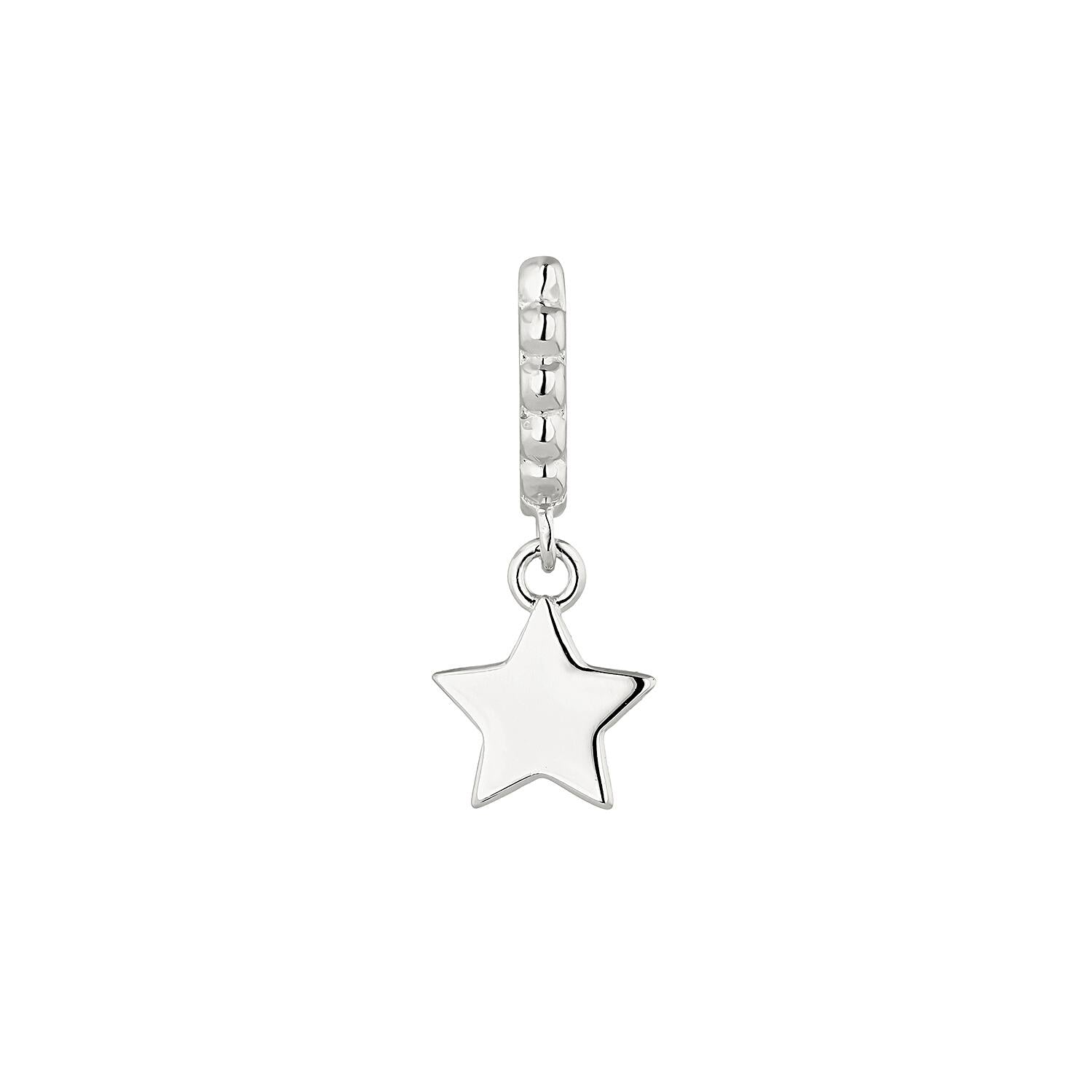 ORECCHINO PIERCING A CERCHIO CON STELLA IN ARGENTO