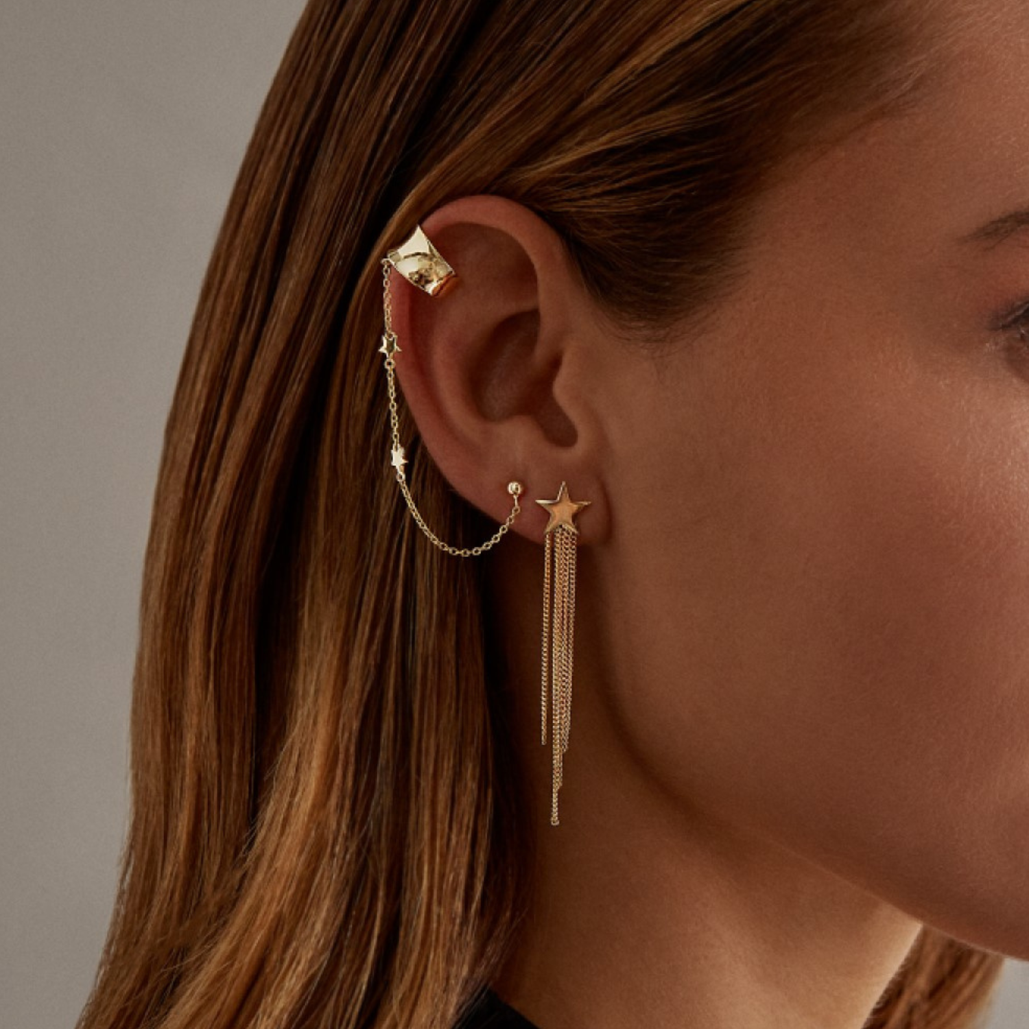 PENDIENTE PIERCING MÚLTIPLE DE PLATA  KAYSA