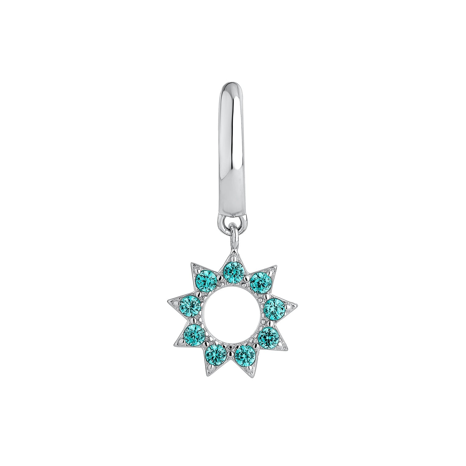 ORECCHINO PIERCING A CERCHIO BLU CIELO