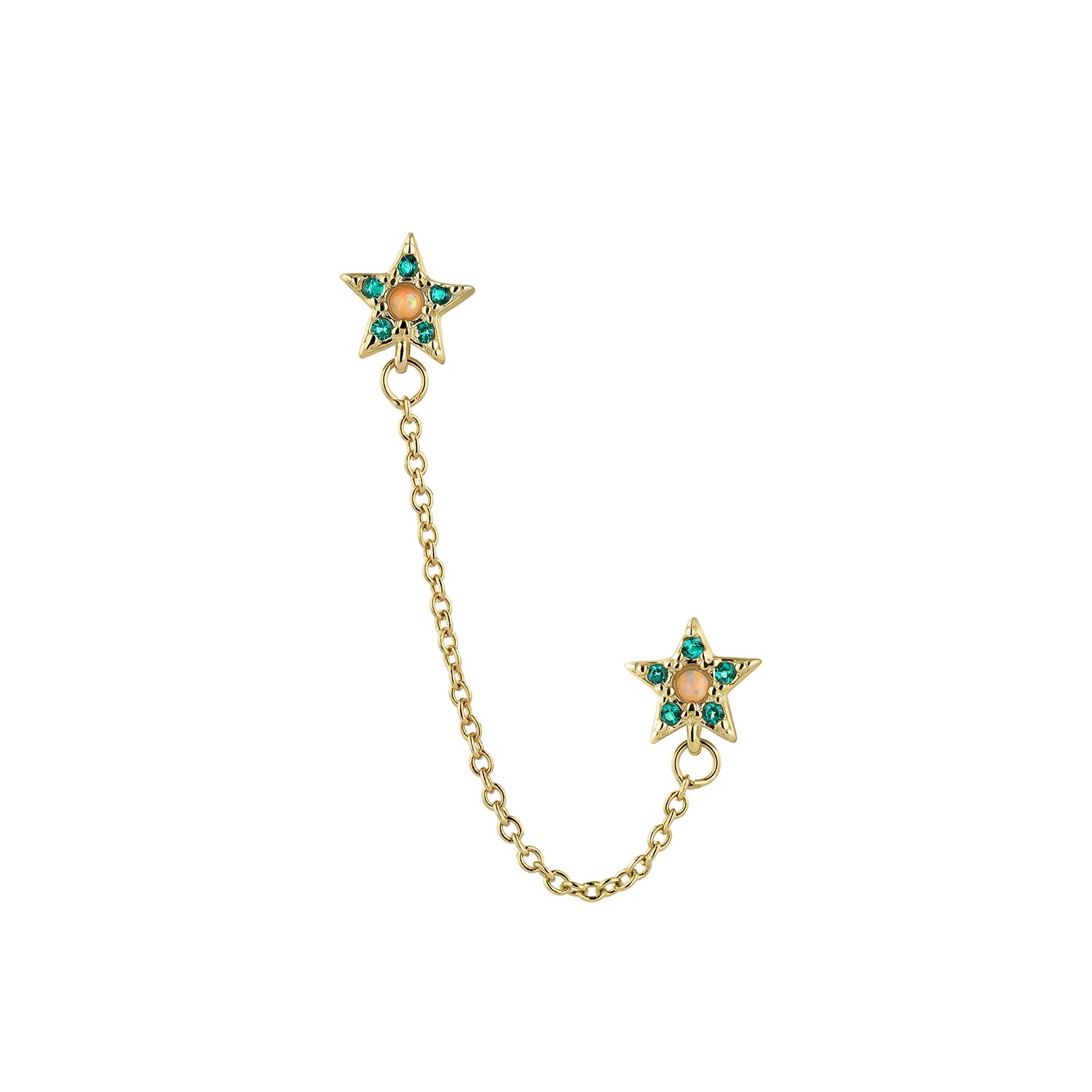 STELLAR COUPLE YELLOW GOLD SINGLE EARRING