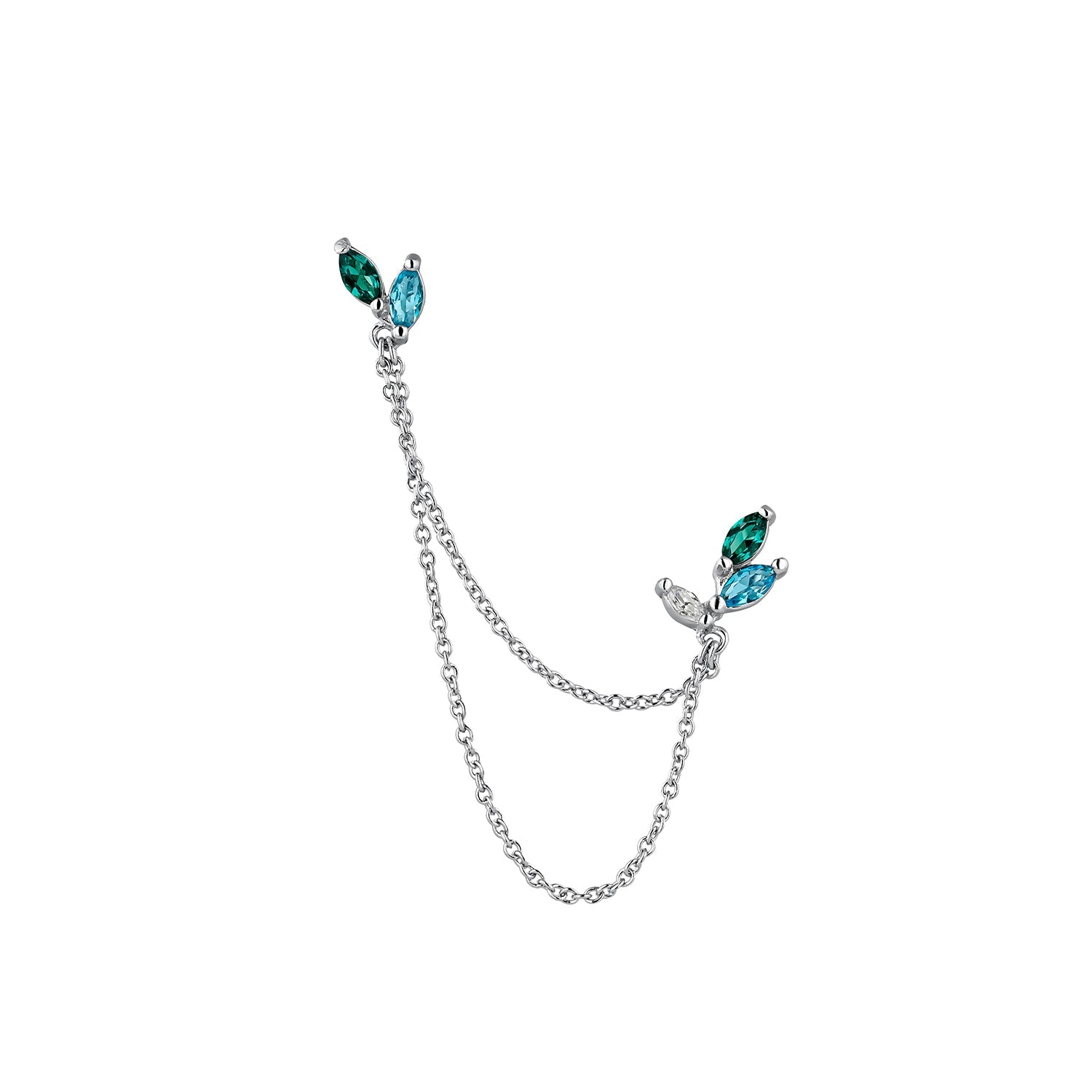 DAUDZKĀRŠS SUDRABA AUSKARS PIERCING LAROQUE