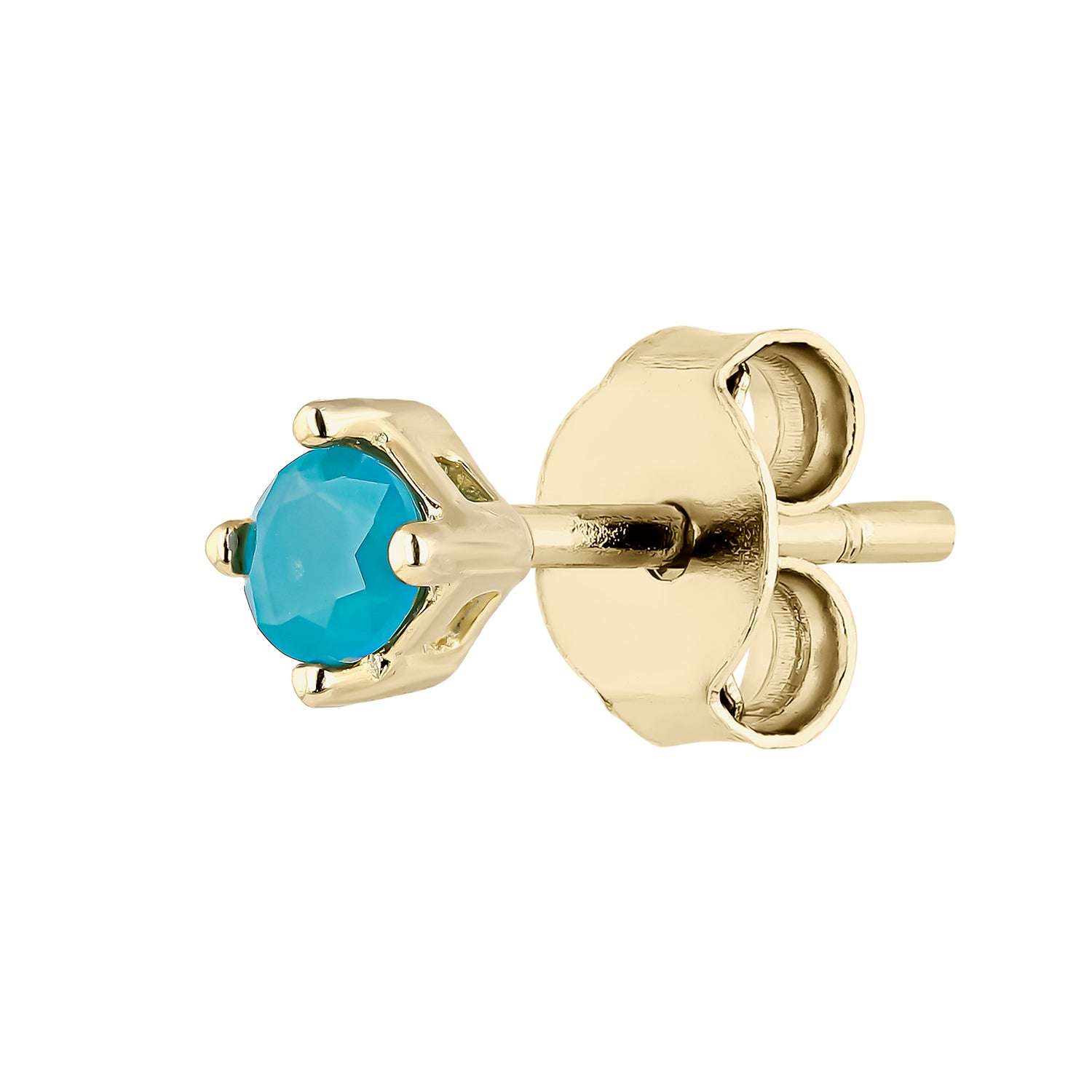 ORECCHINO PIERCING IN ORO GIALLO CON AMAZONITE CHIARA