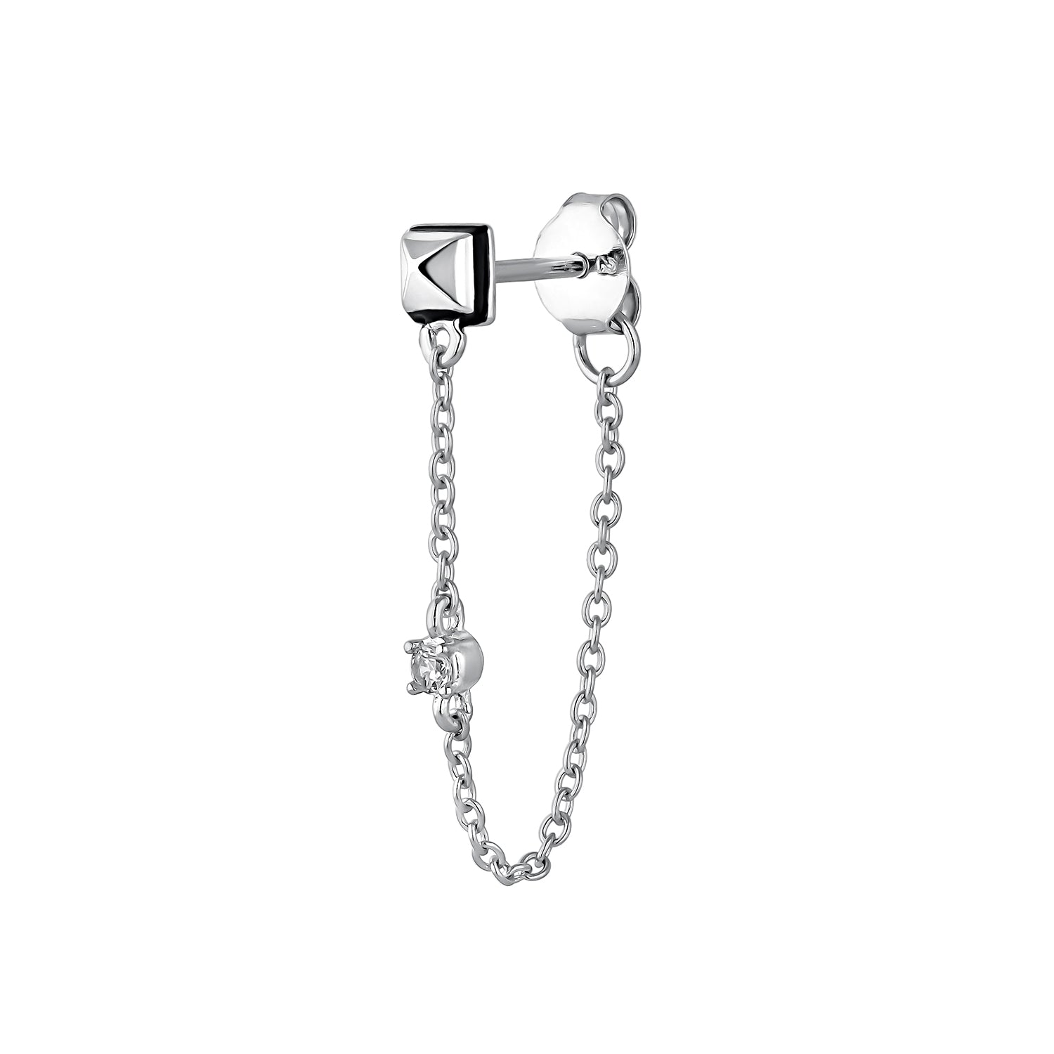 CATHARSIS META SILVER SINGLE EARRING