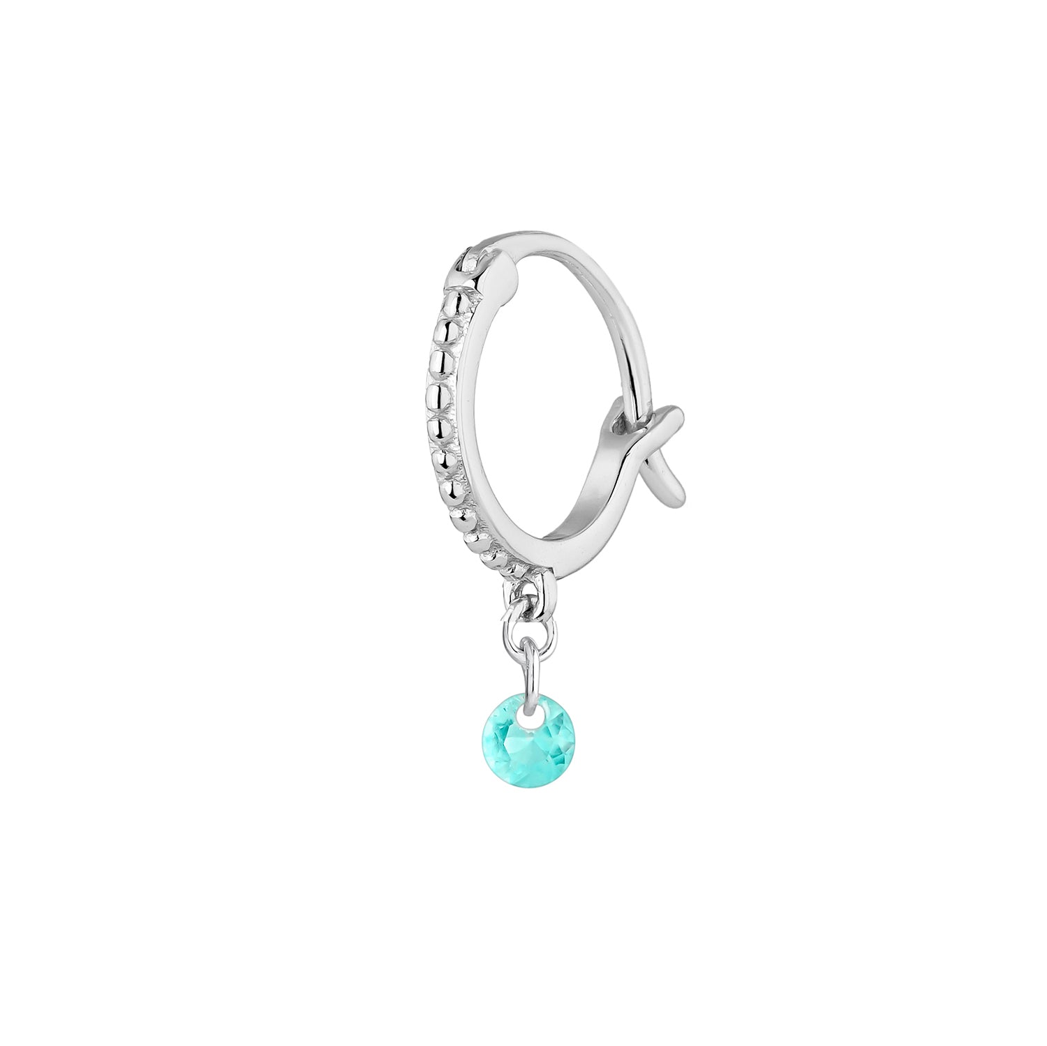 PIERCING BOUCLE D'OREILLE CRÉOLE CHIC ARGENT PARAIBA
