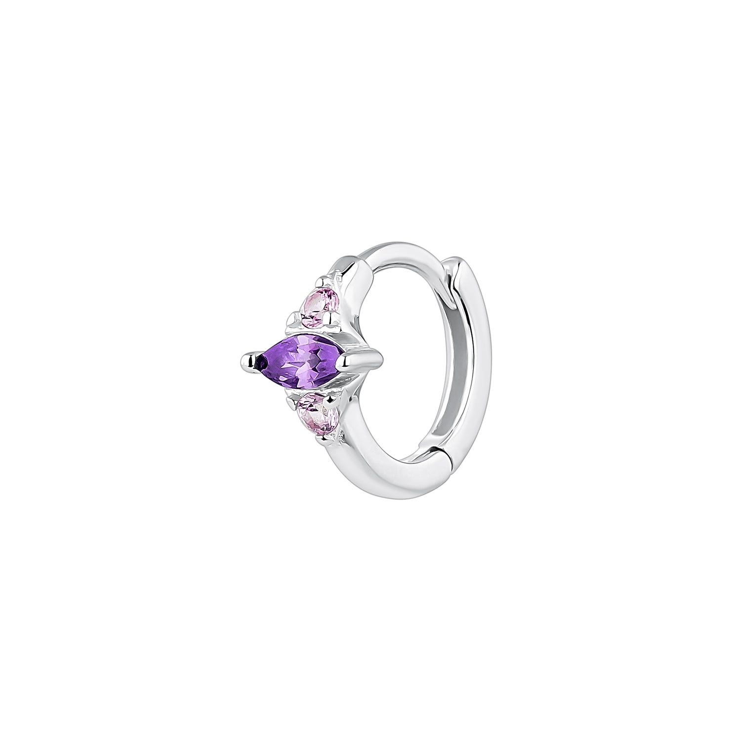 ORECCHINO PIERCING A CERCHIO IN ARGENTO LILLA LEENA