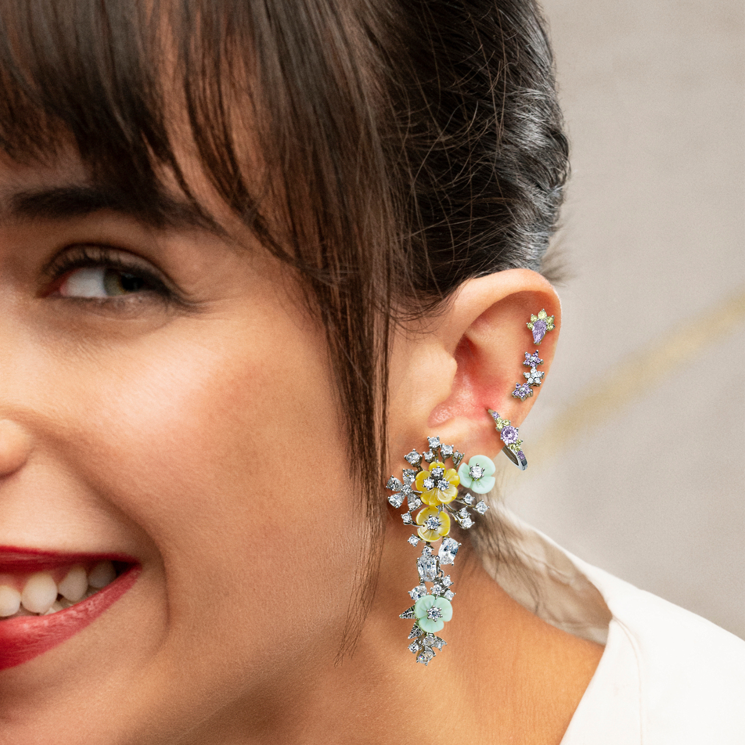 ORECCHINO PIERCING IN ARGENTO LILLA LOIDA