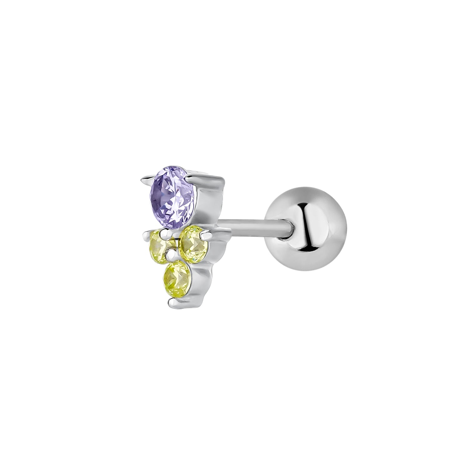 ORECCHINO PIERCING IN ARGENTO LILLA ZAIR
