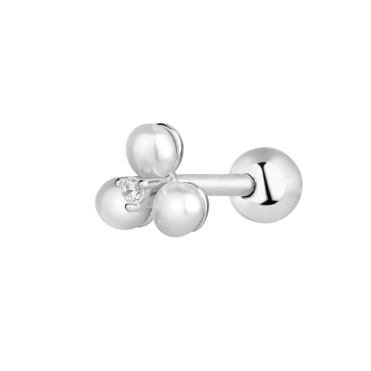 PERLE IRIS SILVER SINGLE EARRING