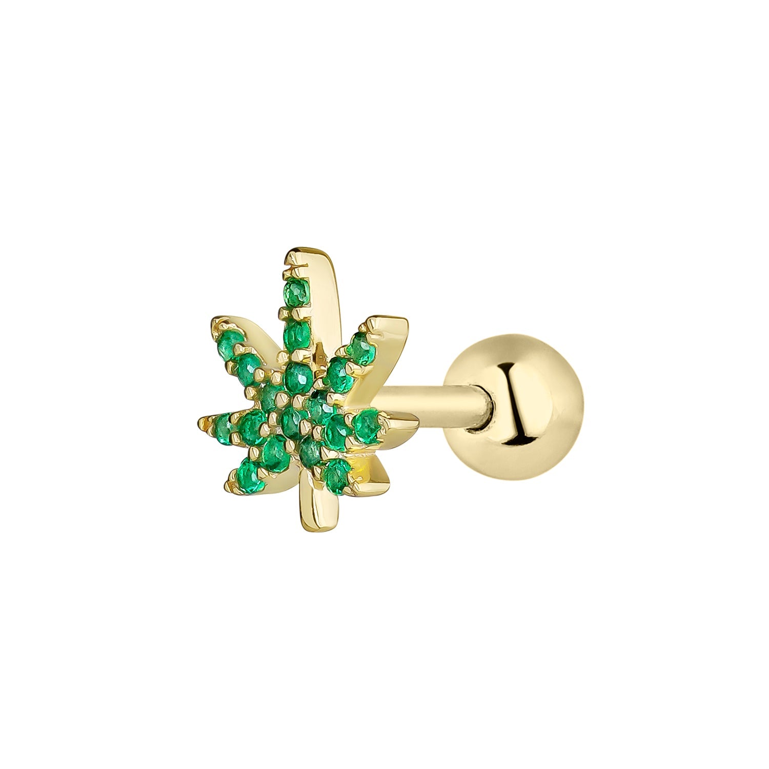 ORECCHINO PIERCING ALLA CANNABIS