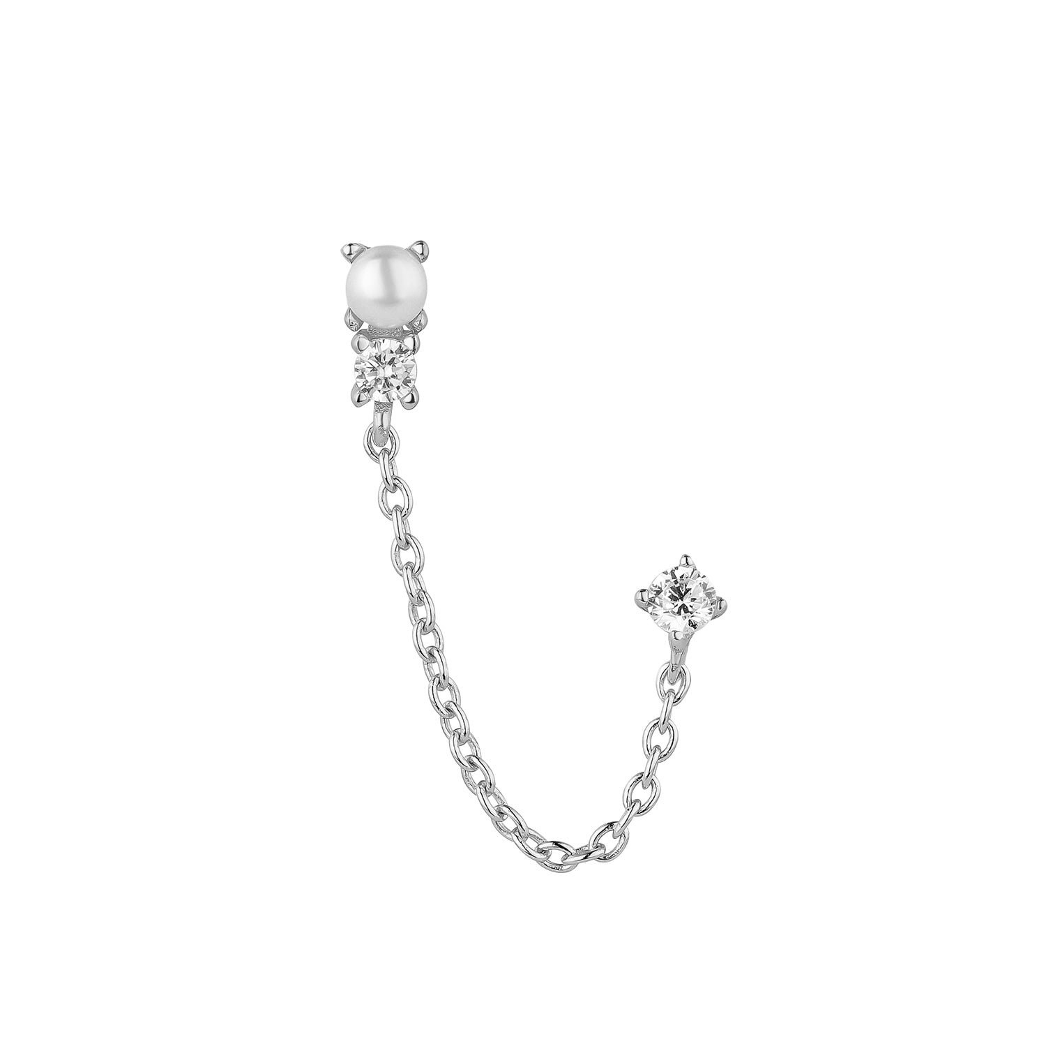 DAUDZKĀRŠS SUDRABA AUSKARS PIERCING MARTINICA-PEARL