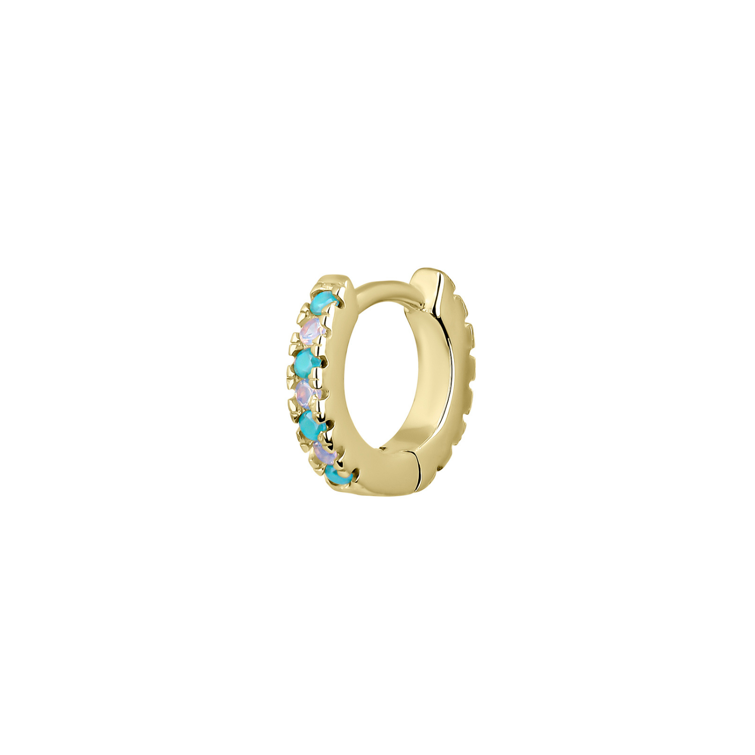 ORECCHINO PIERCING A CERCHIO IN ORO SOPHIE AMAZONITE
