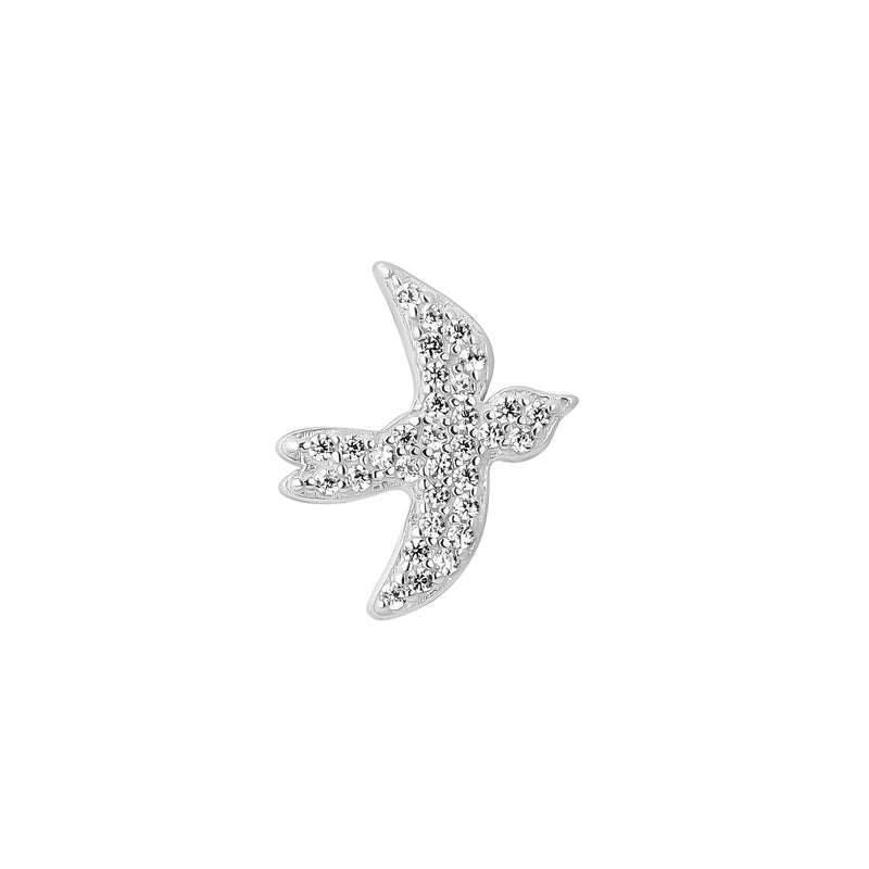 FREE BIRD SILVER PIERCING EARRING