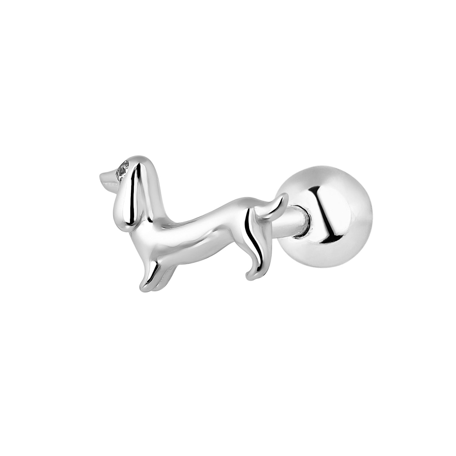 CUTE PET SILVER PIERCING EARRING