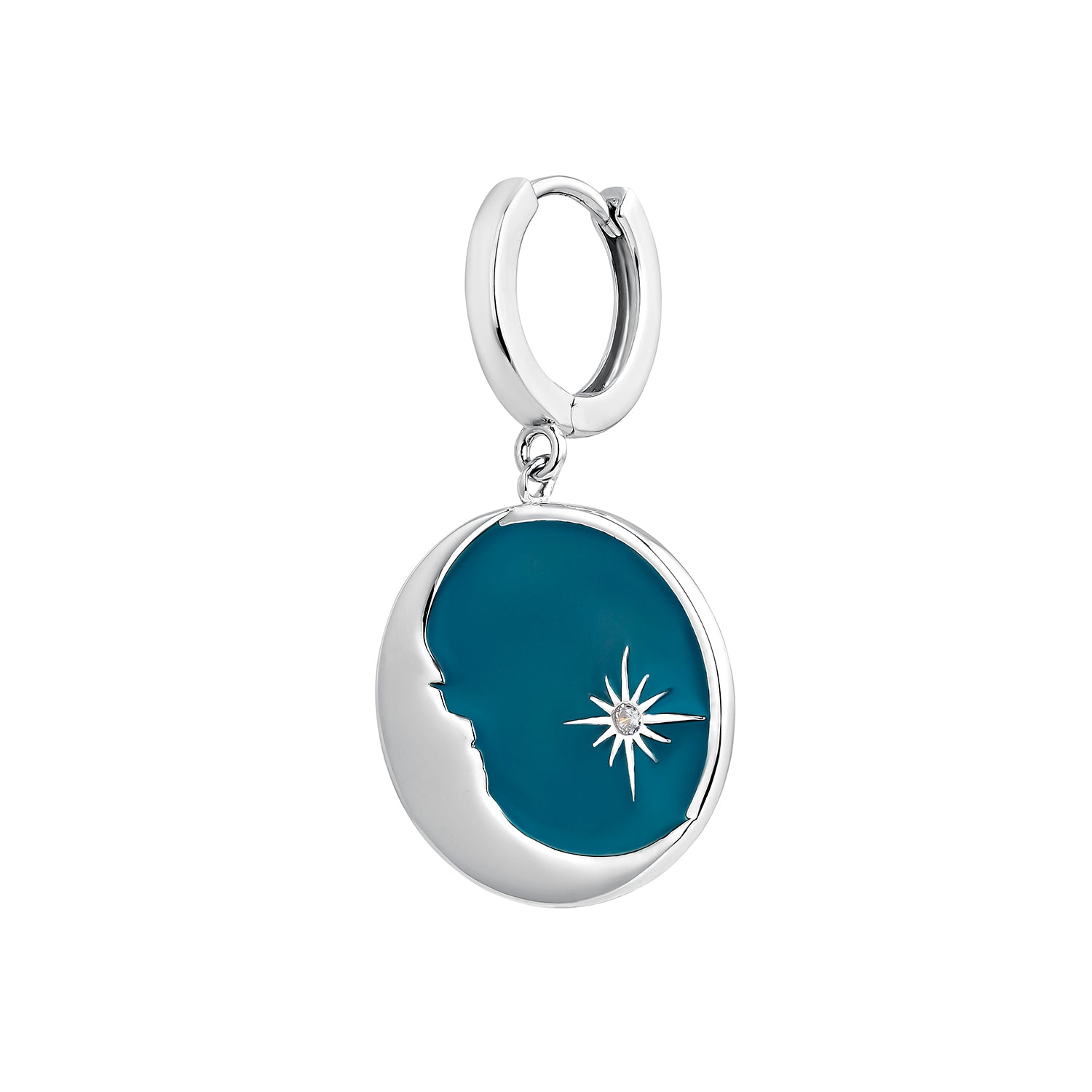ORECCHINO PIERCING A CERCHIO IN ARGENTO BLU-MOON